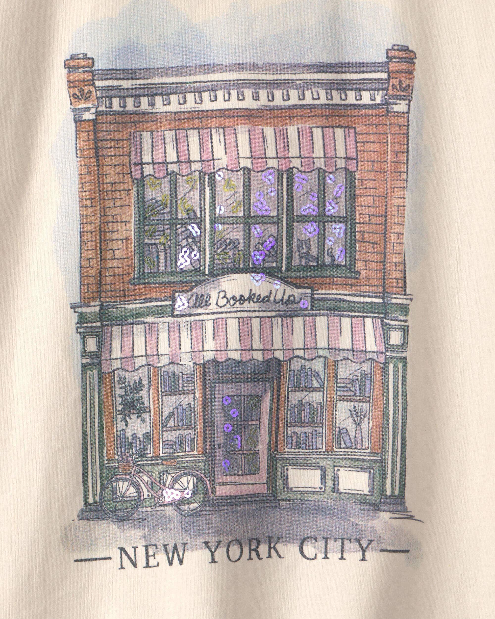 Girls 'New York City' Graphic Tee - Cream - Image 4