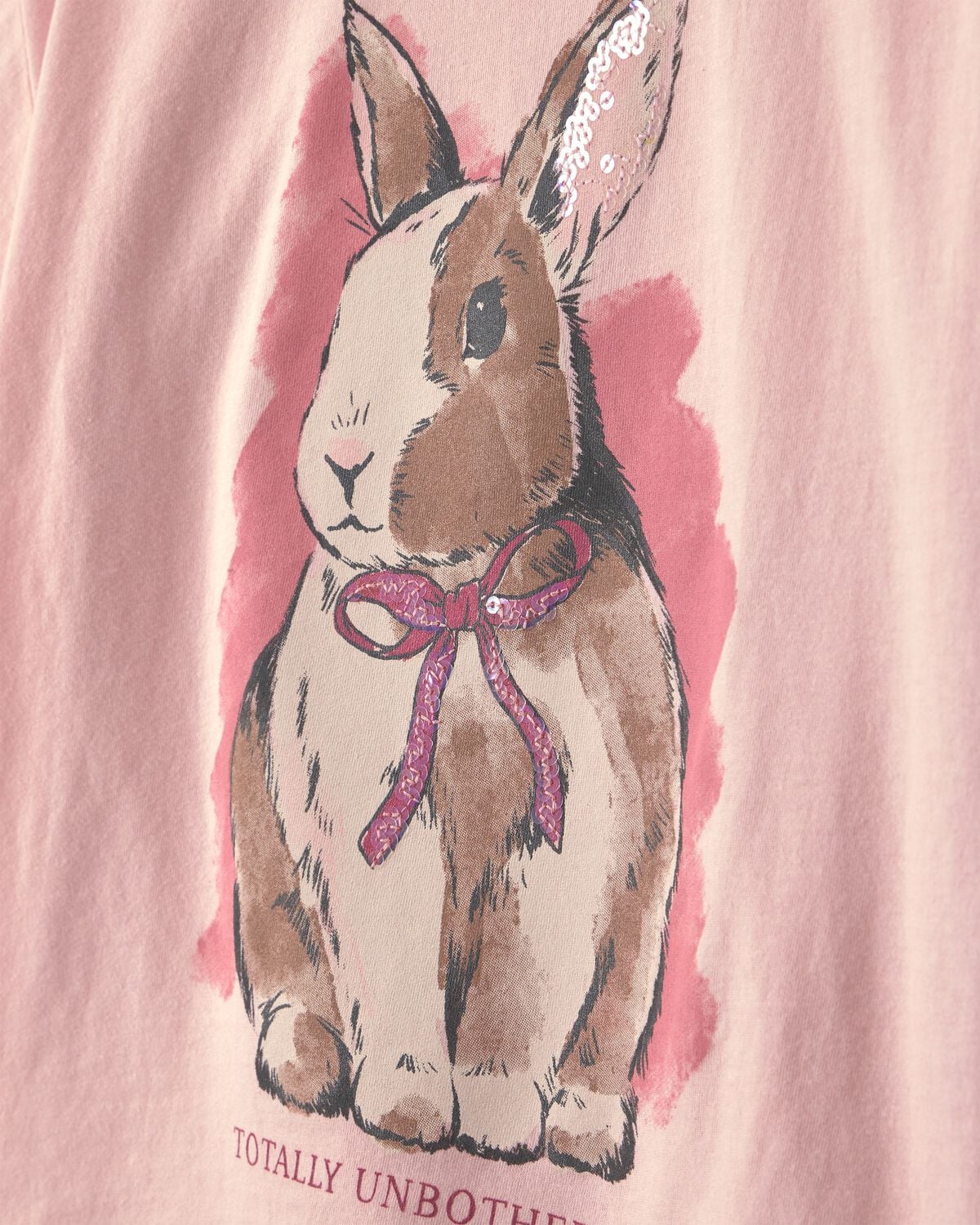 Girls Bunny Graphic Tee - Pink - Image 2