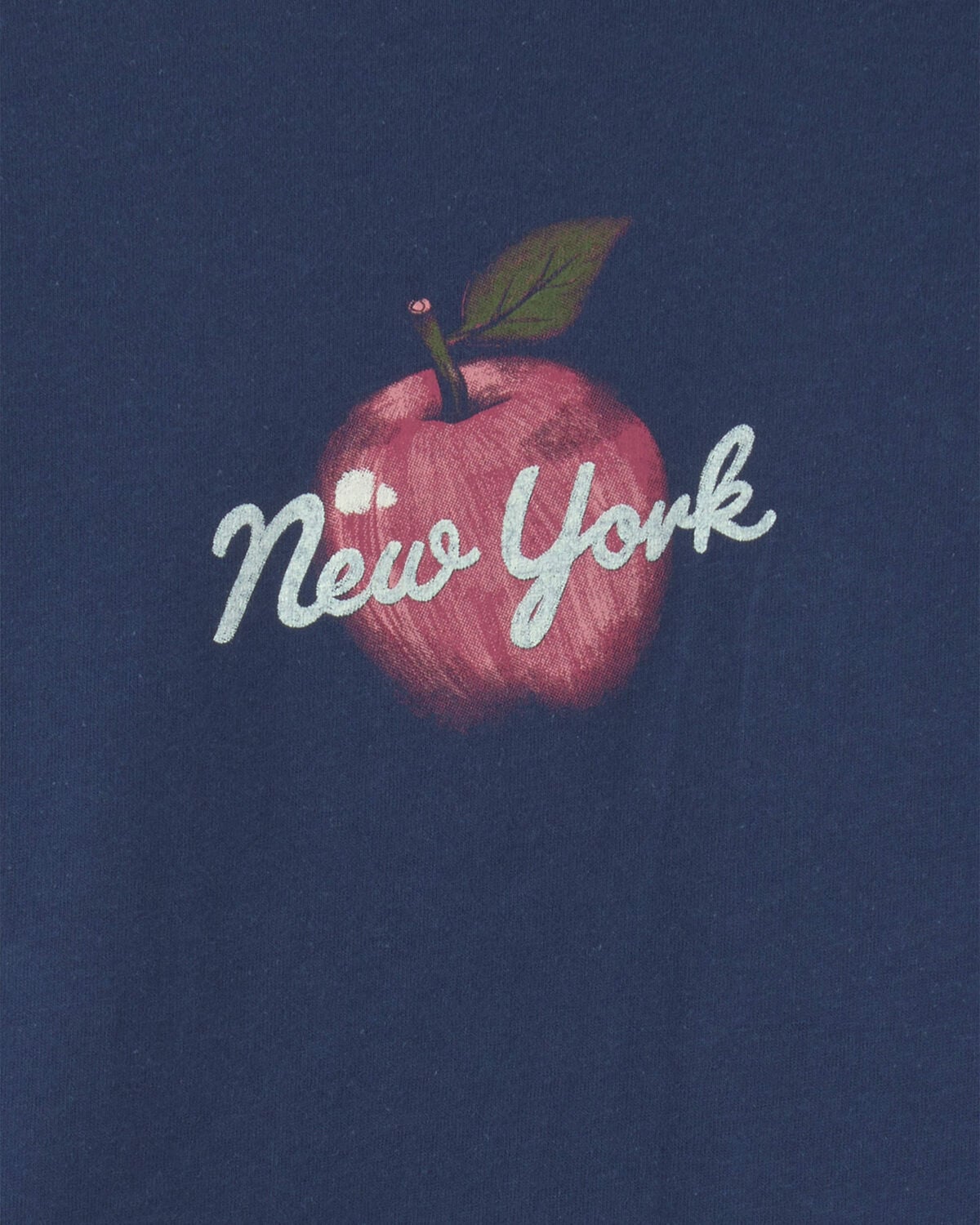 Girls 'New York' Apple Graphic Tee - Navy Blue - Image 2
