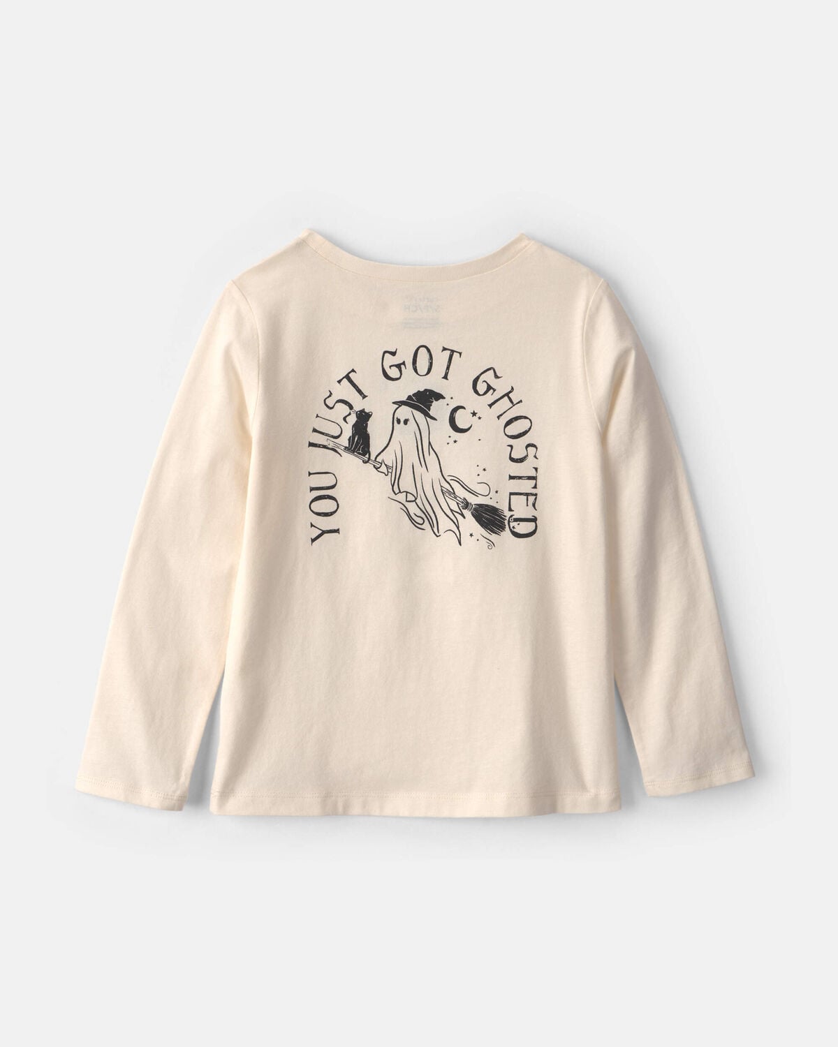 Girls 'Ghosted' Halloween Long-Sleeve Graphic Tee - Cream - Image 2