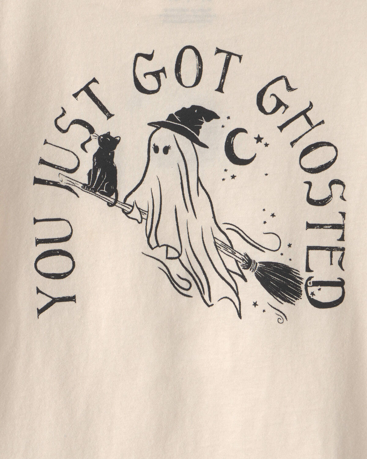 Girls 'Ghosted' Halloween Long-Sleeve Graphic Tee - Cream - Image 4