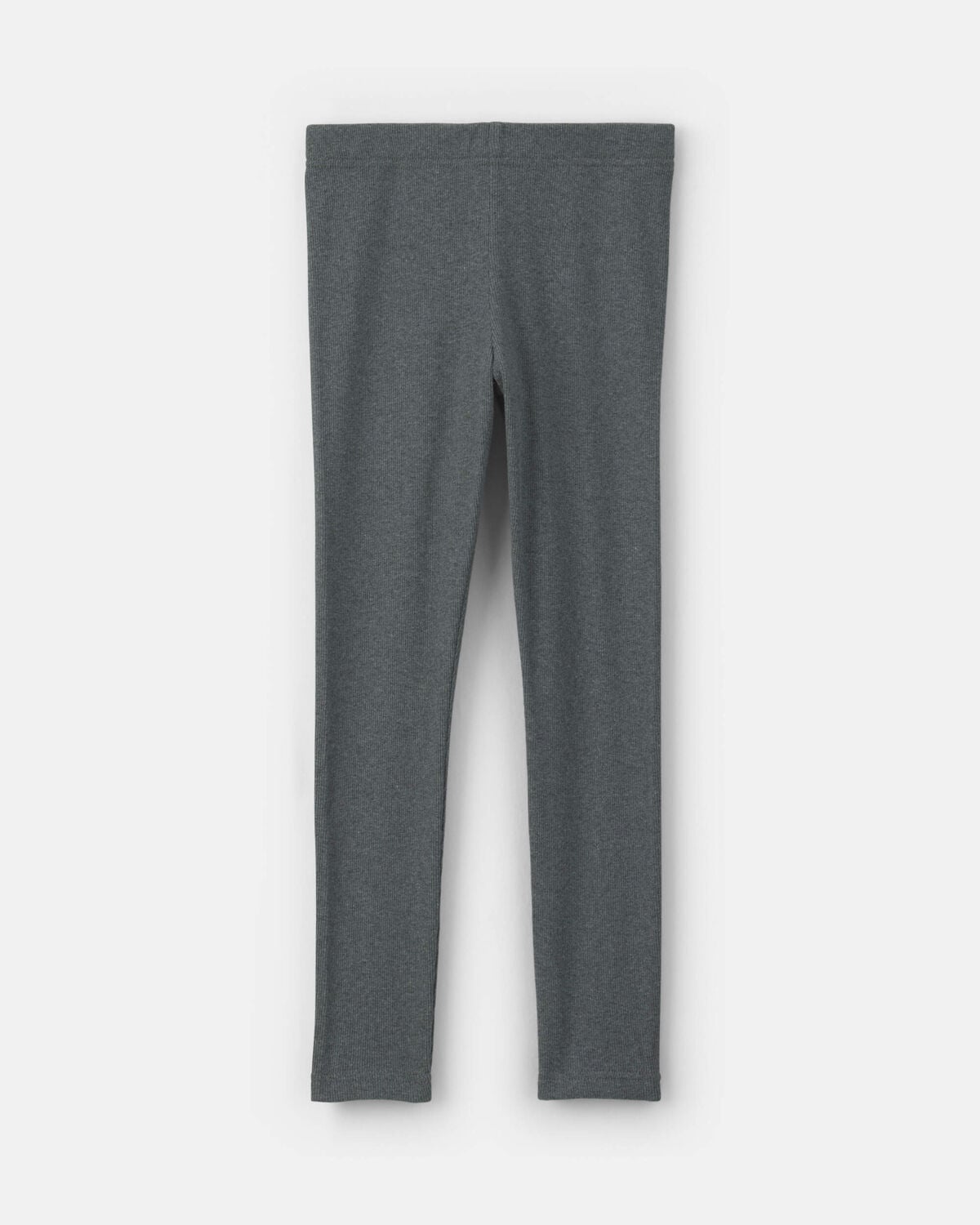 Girls Pull-On Stretch Rib Leggings - Grey - Image 2