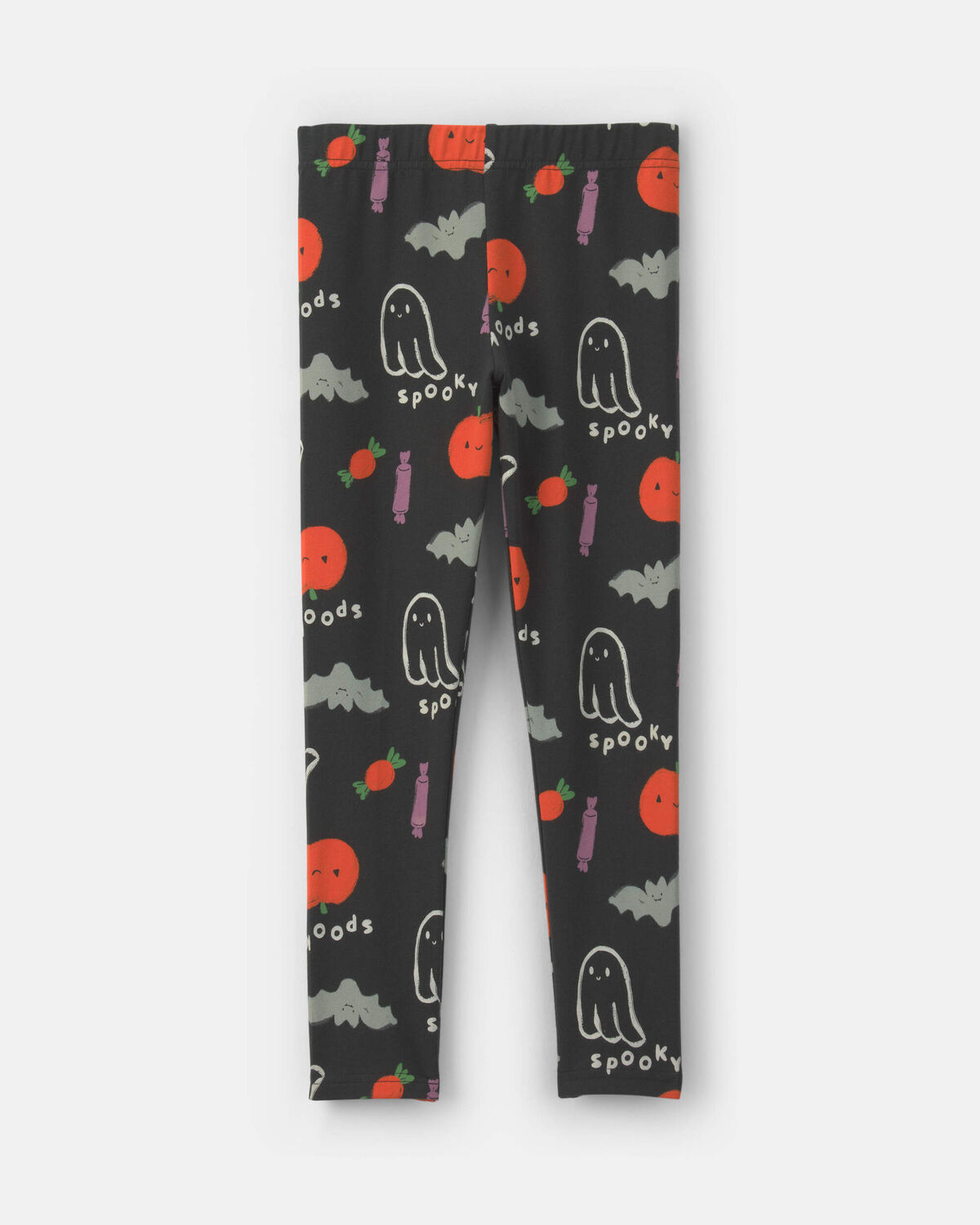 Girls Halloween Pull-On Stretch Leggings - Black - Image 2