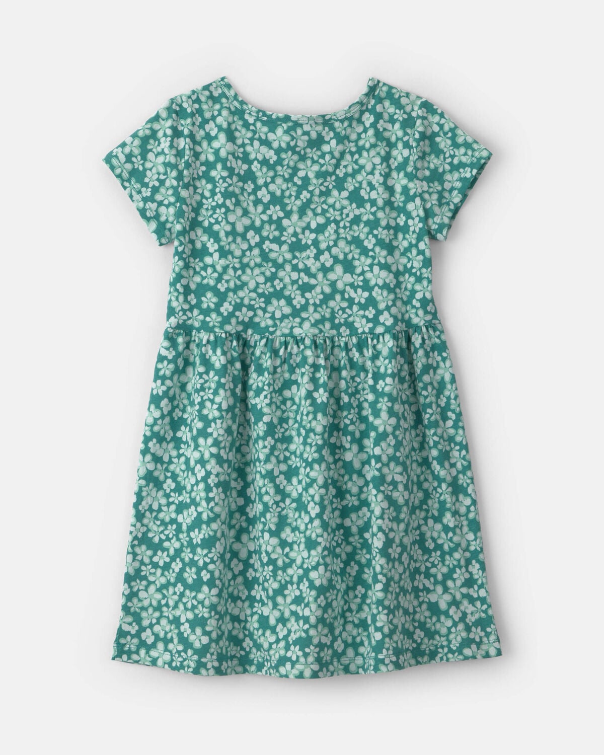 Girls Floral Short-Sleeve Dress - Green - Image 2