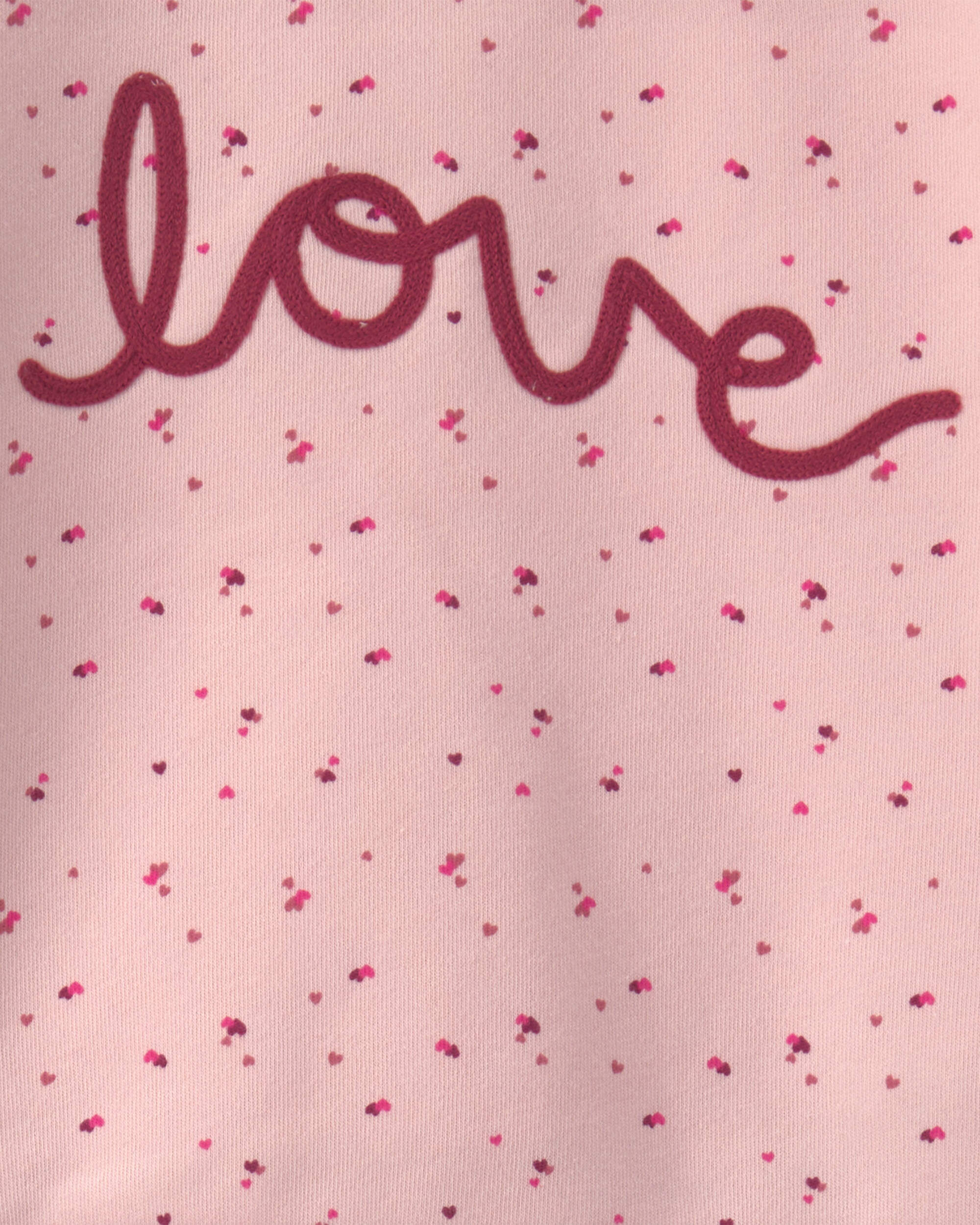 Girls 2-Piece 'Love' Fleece Pullover & Pant Set - Pink - Image 6