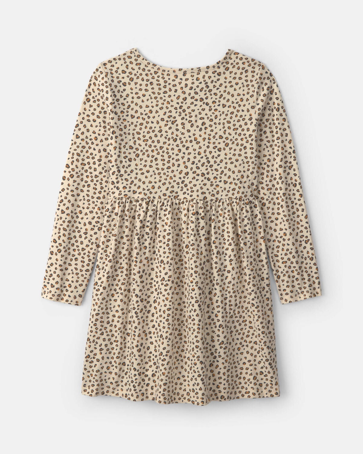 Girls Leopard Long-Sleeve Dress - Brown - Image 2