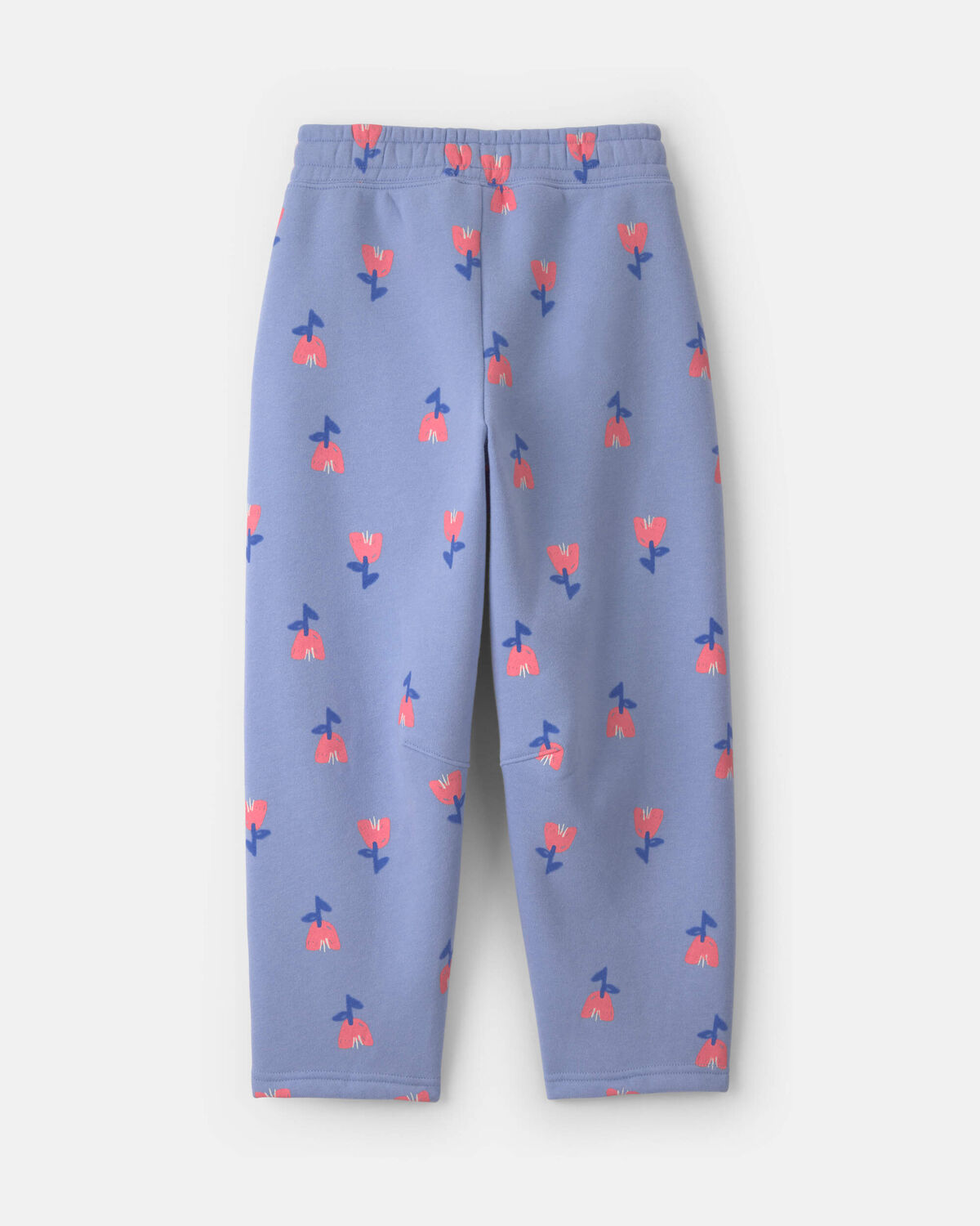 Girls Floral Fleece Barrel Pants - Blue/Pink - Image 2