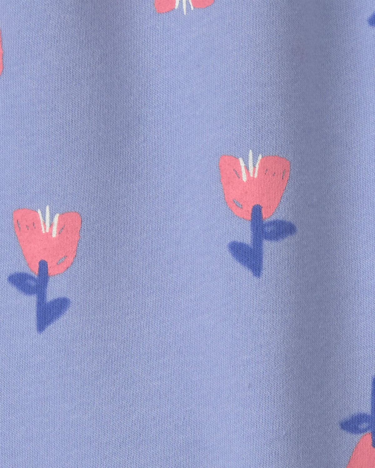 Girls Floral Fleece Barrel Pants - Blue/Pink - Image 3