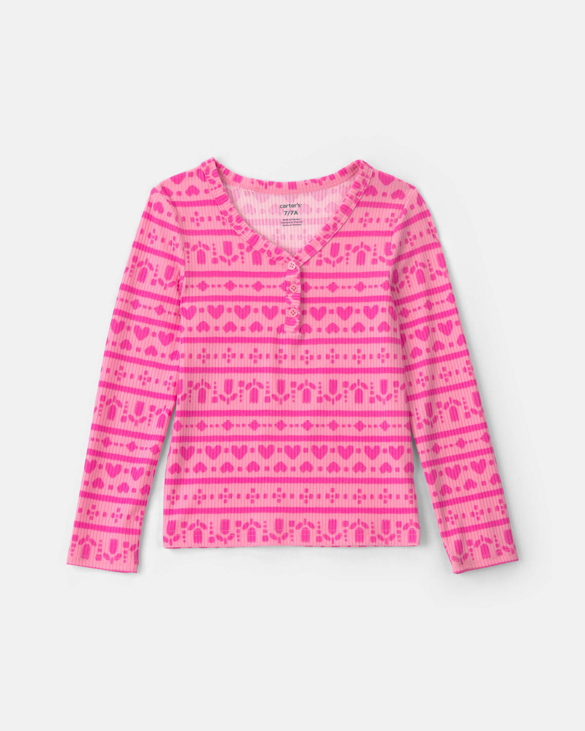 Girls Heart Heart Long-Sleeve Top - Pink