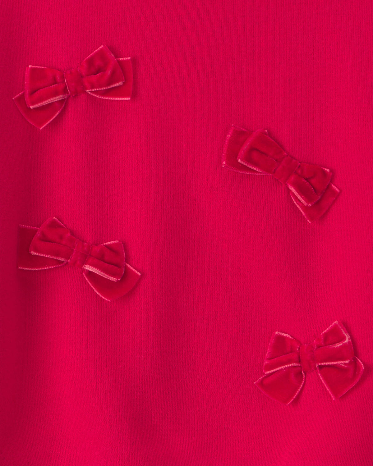 Girls Bow Pullover Sweatshirt - Red - Image 2