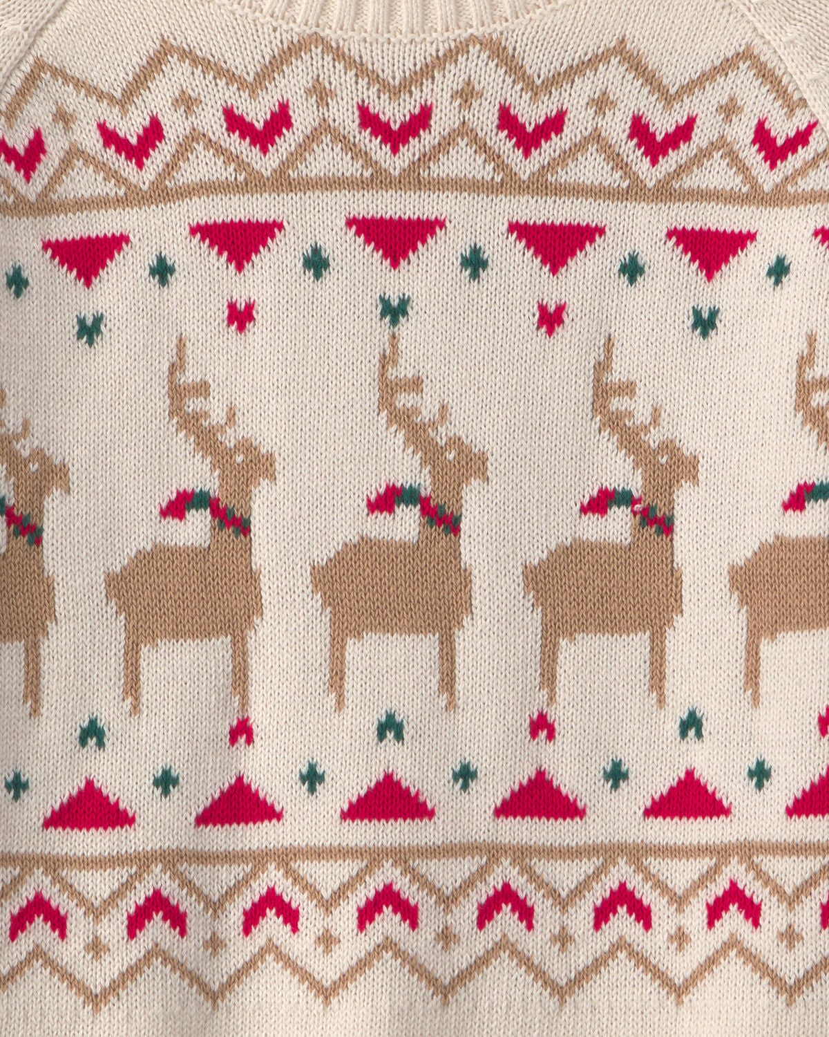 Girls Reindeer Fair Isle Sweater - Cream - Image 2