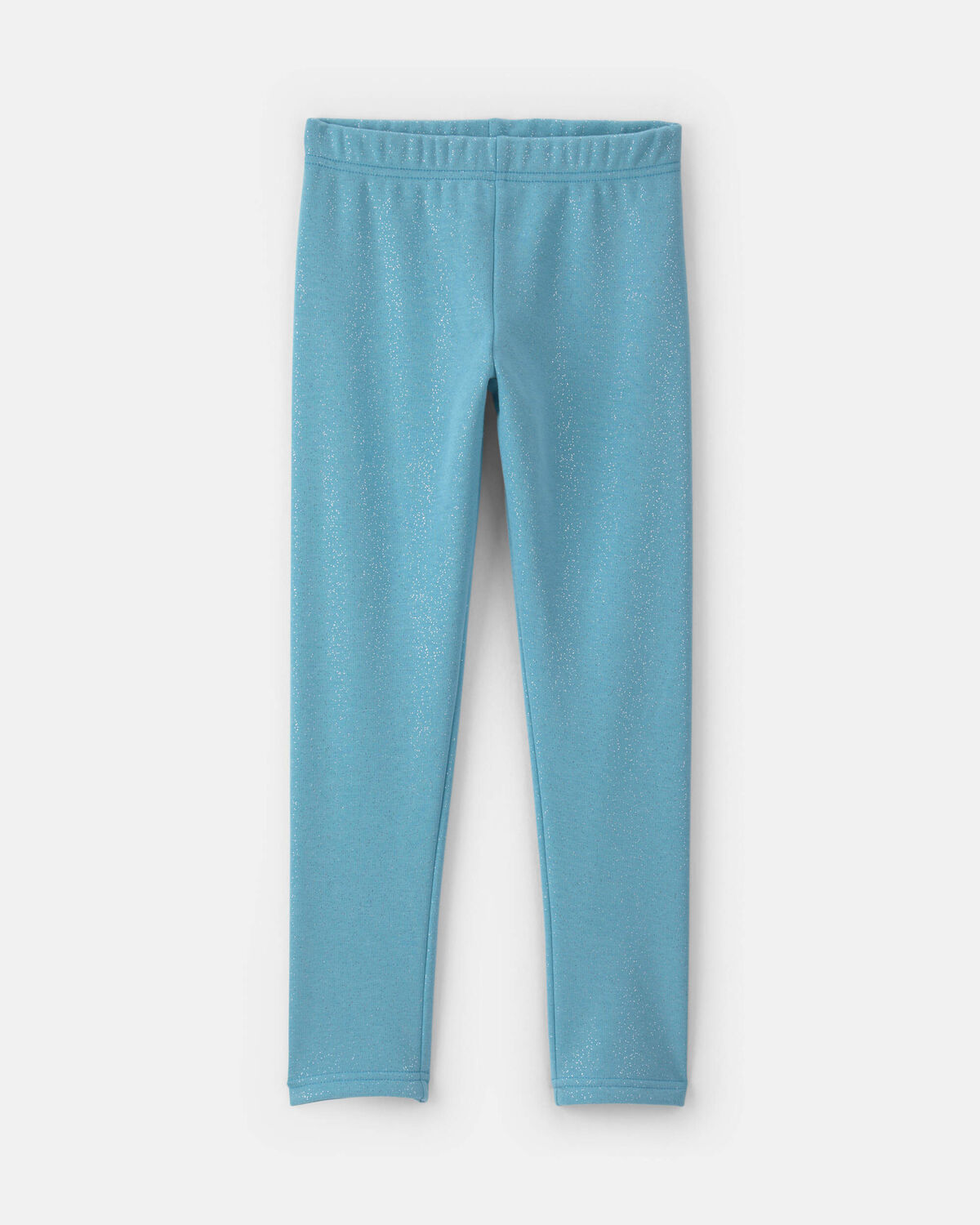 Girls Glitter Fleece Pull-On Stretch Leggings - Blue