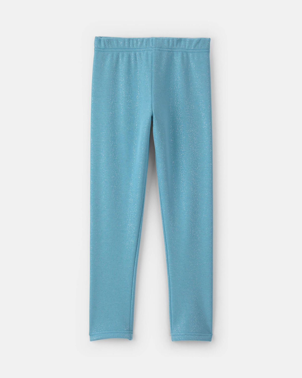 Girls Glitter Fleece Pull-On Stretch Leggings - Blue - Image 2