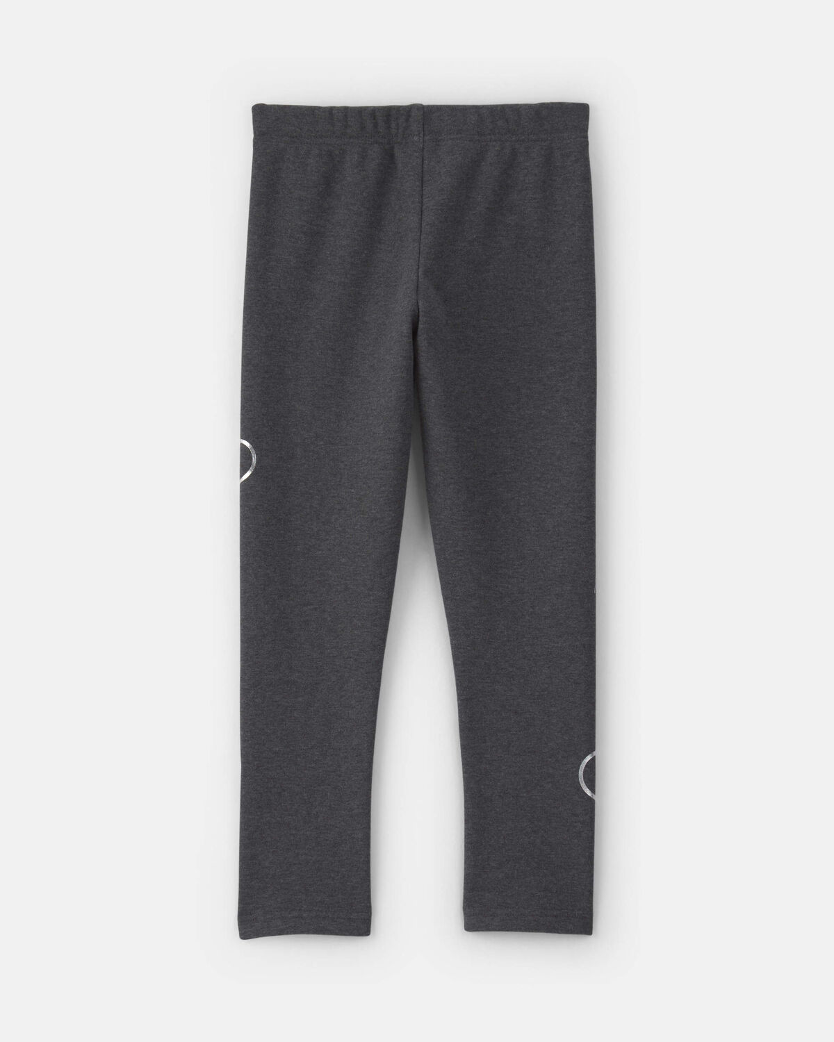 Girls Heart Fleece Pull-On Stretch Leggings - Grey - Image 2