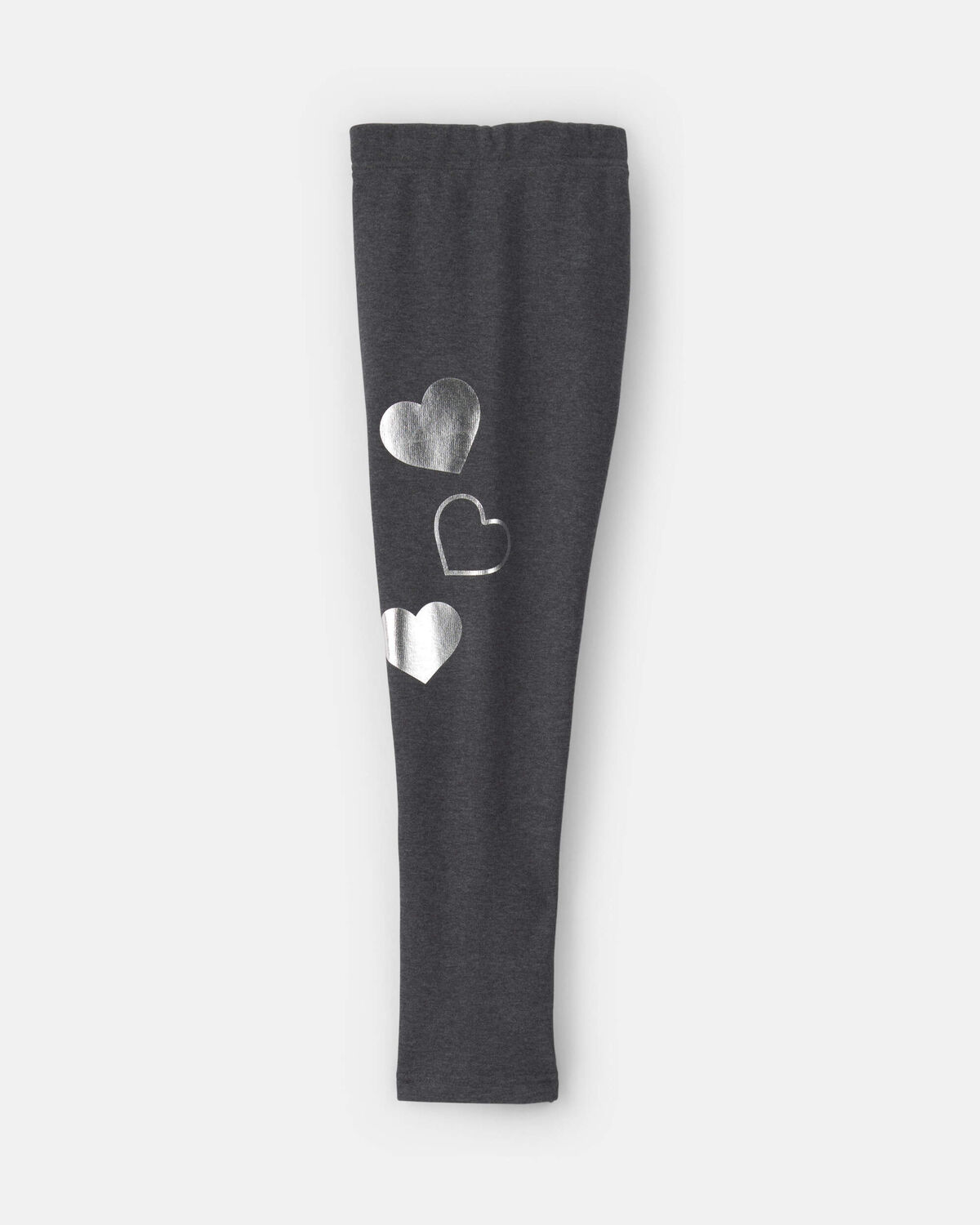 Girls Heart Fleece Pull-On Stretch Leggings - Grey - Image 4