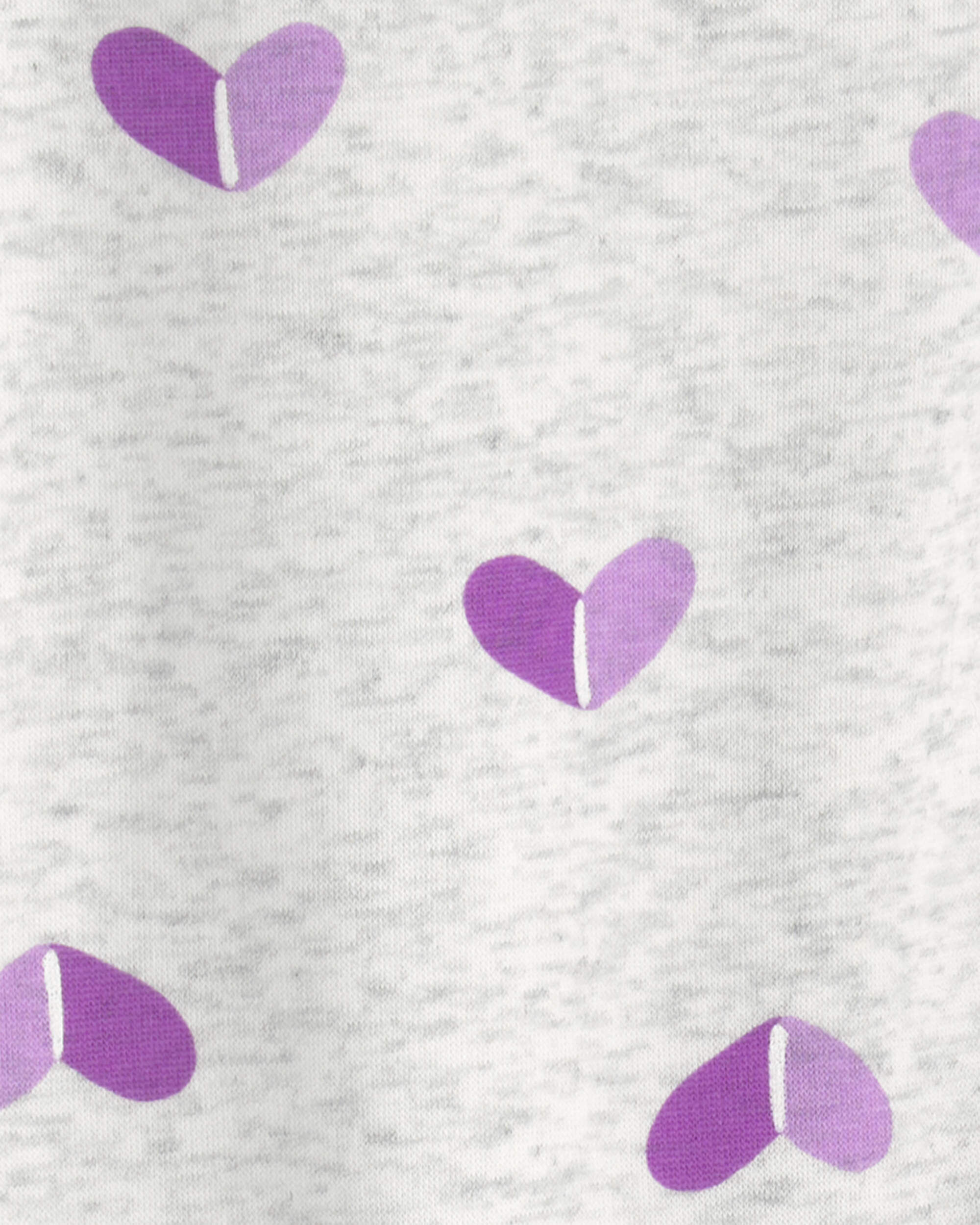 Girls Heart Fleece Pull-On Stretch Leggings - Grey/Purple - Image 5