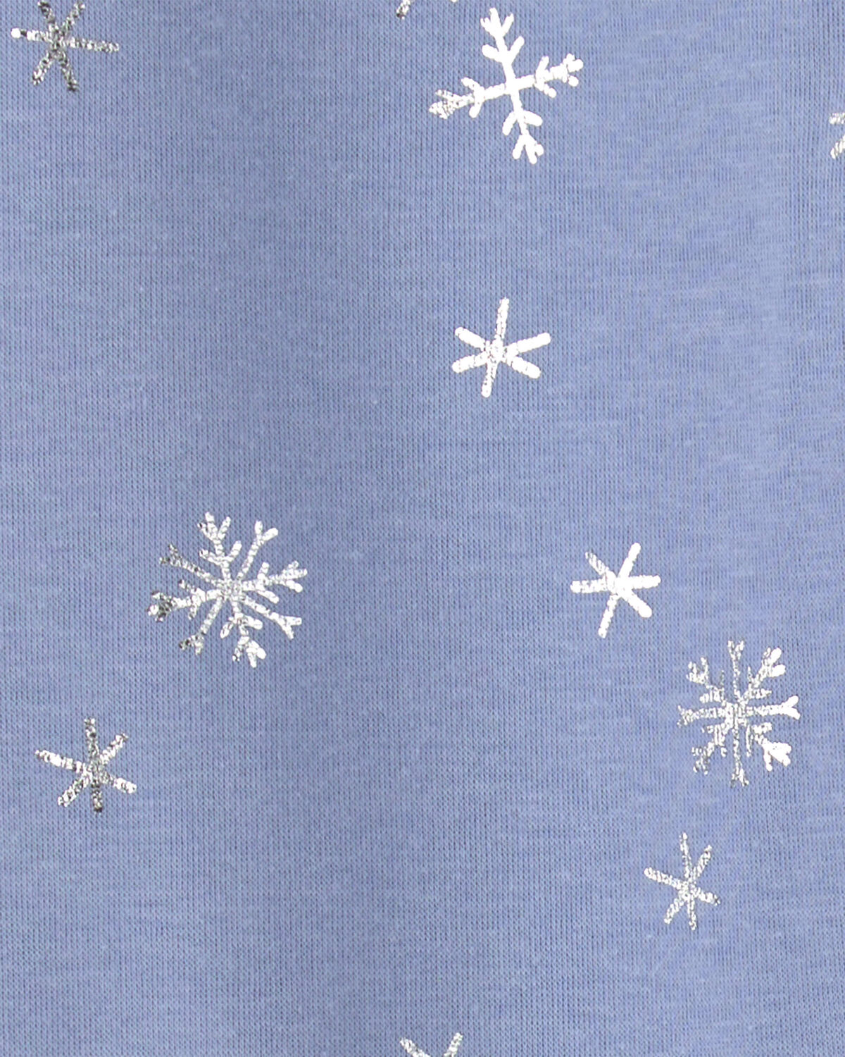Girls Snowflake Fleece Pull-On Stretch Leggings - Blue/White - Image 4