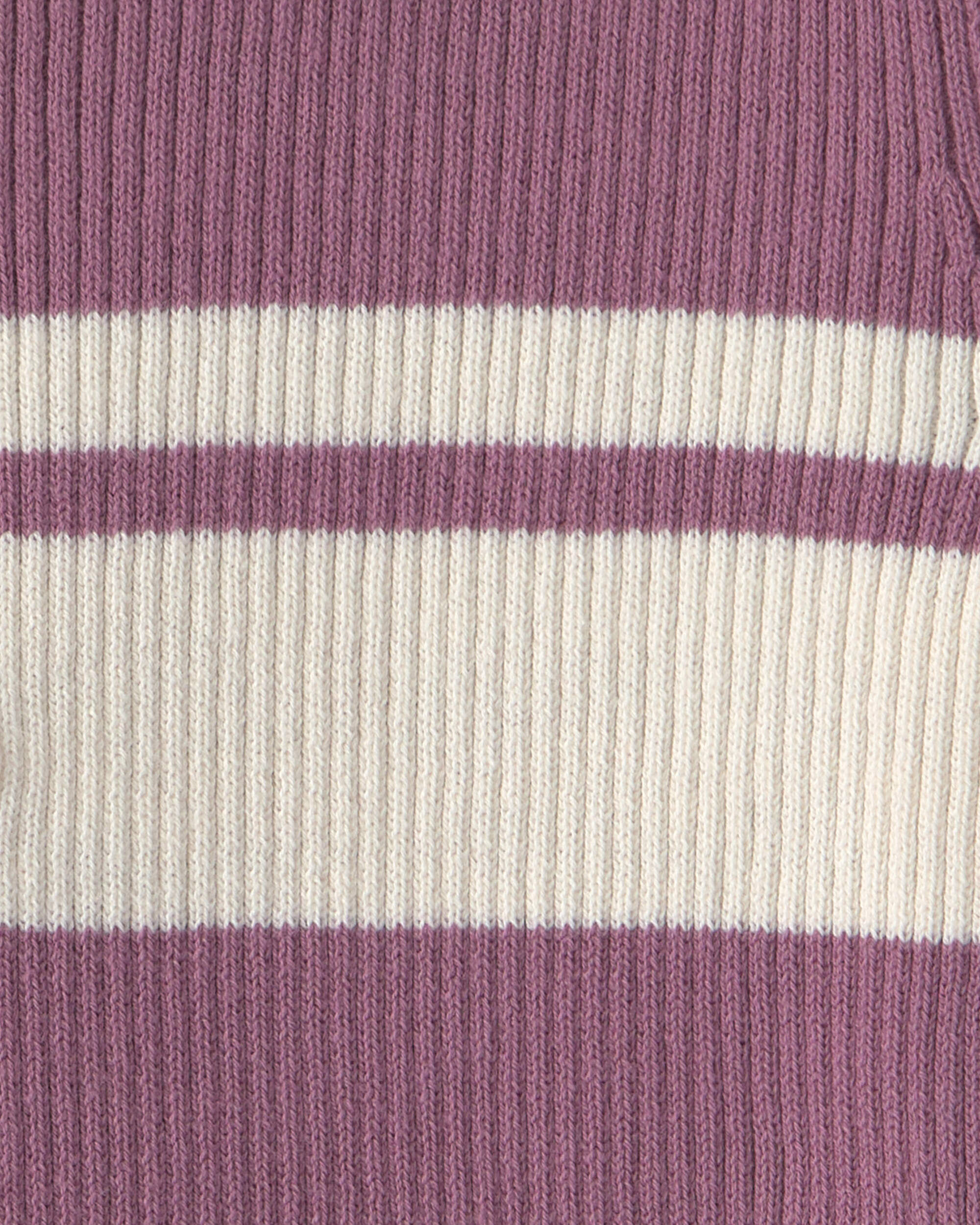 Girls Striped Polo Shirt - Purple - Image 5