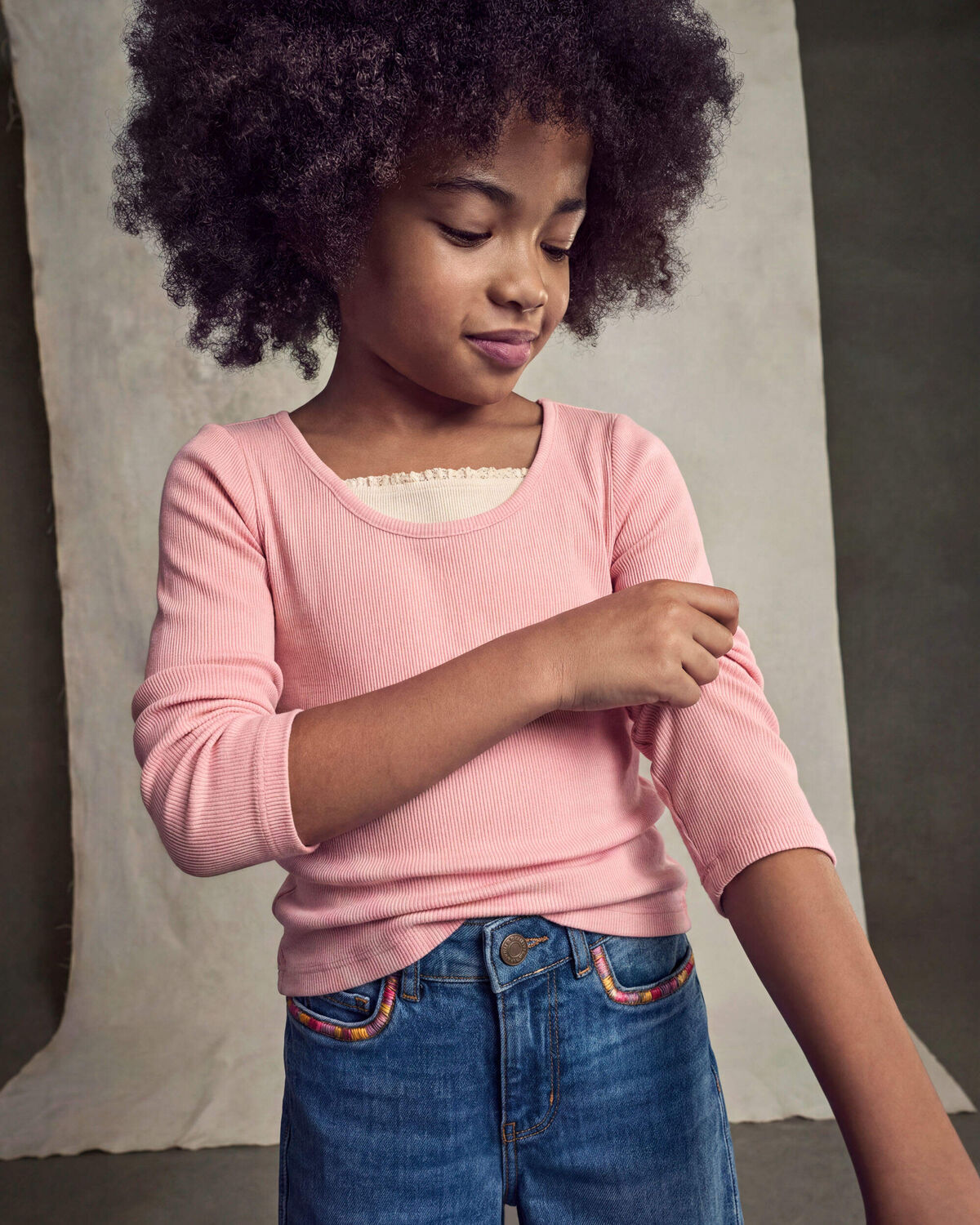 Girls Denim Wide-Leg Jeans - Medium Wash - Image 4