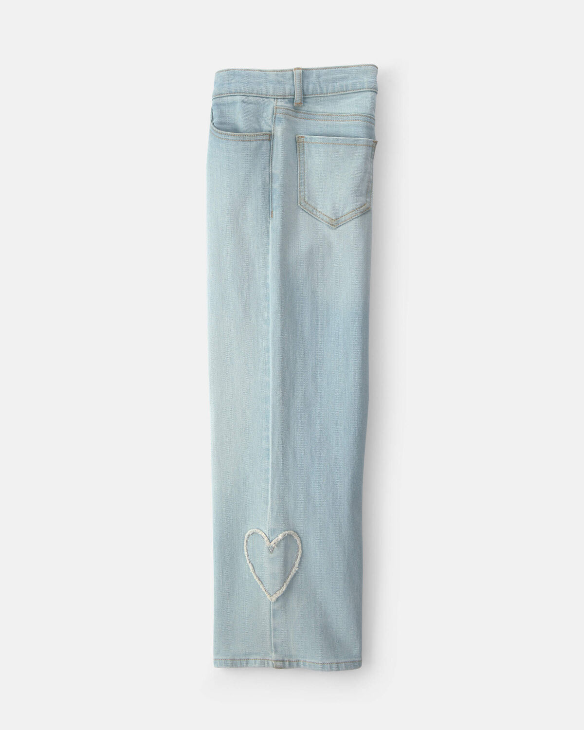 Girls Heart Denim Wide-Leg Jeans - Light Wash - Image 3