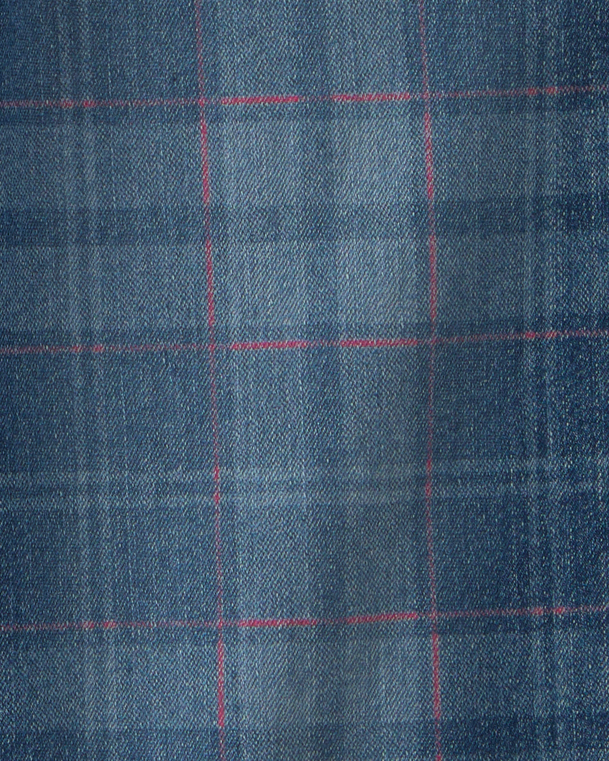Girls Plaid Denim Wide-Leg Jeans - Medium Wash - Image 4