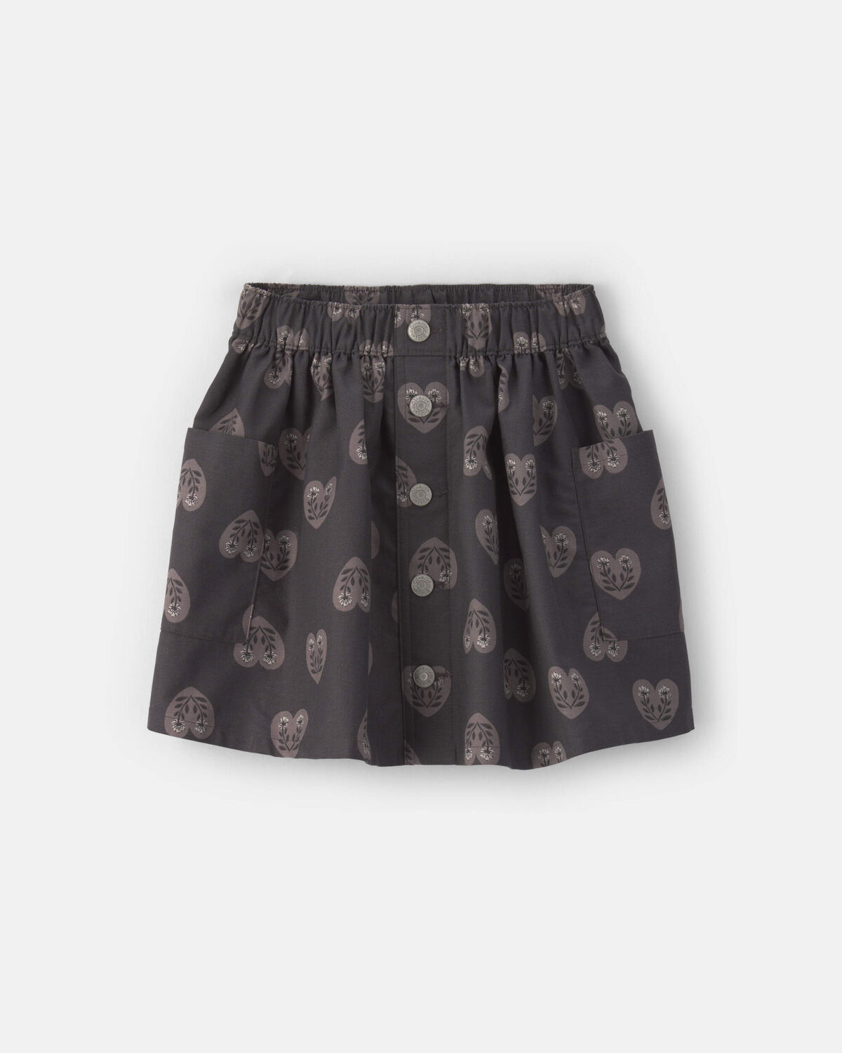 Girls Heart Twill Skirt - Black