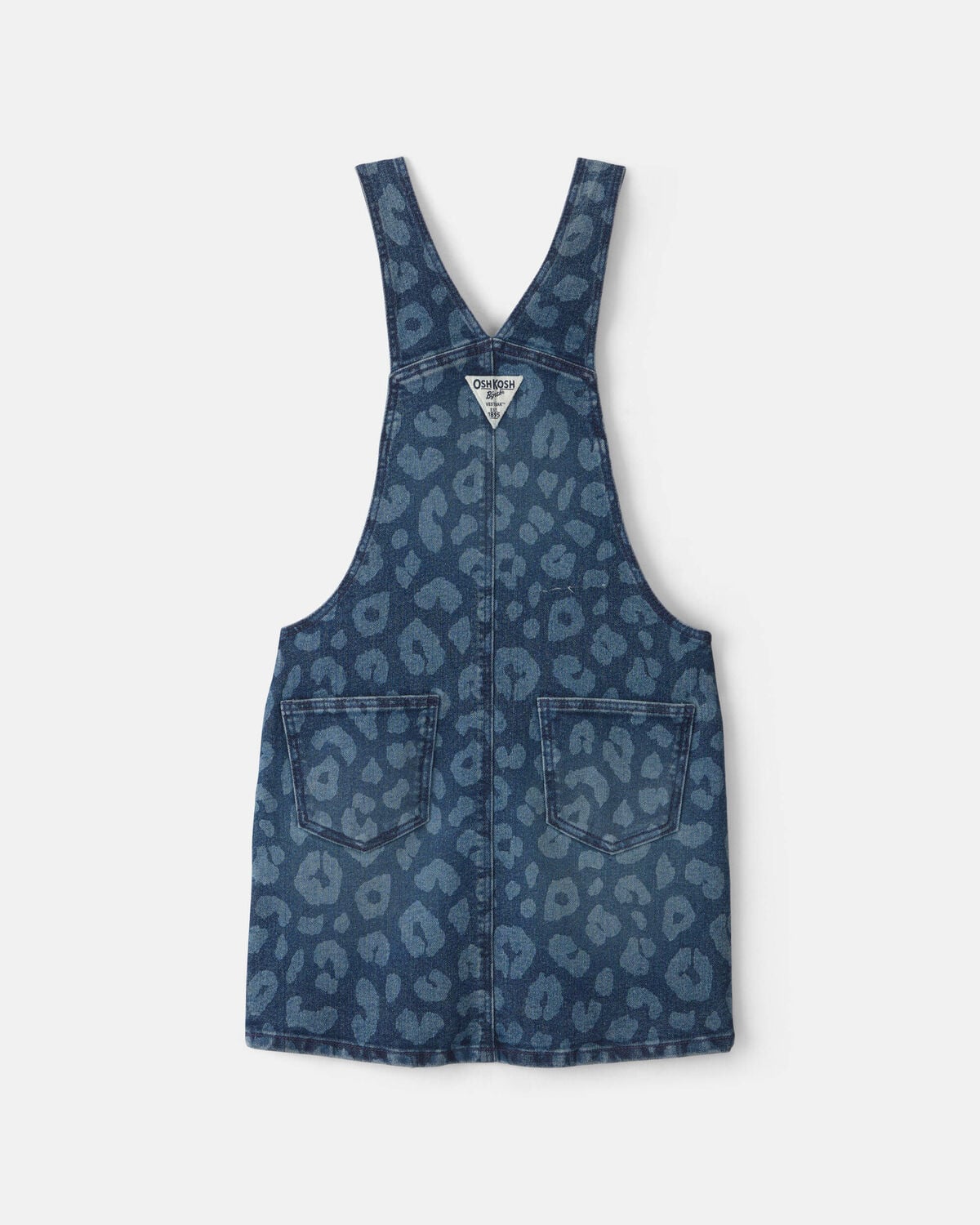 Girls Leopard Denim Skirtall - Dark Wash - Image 2