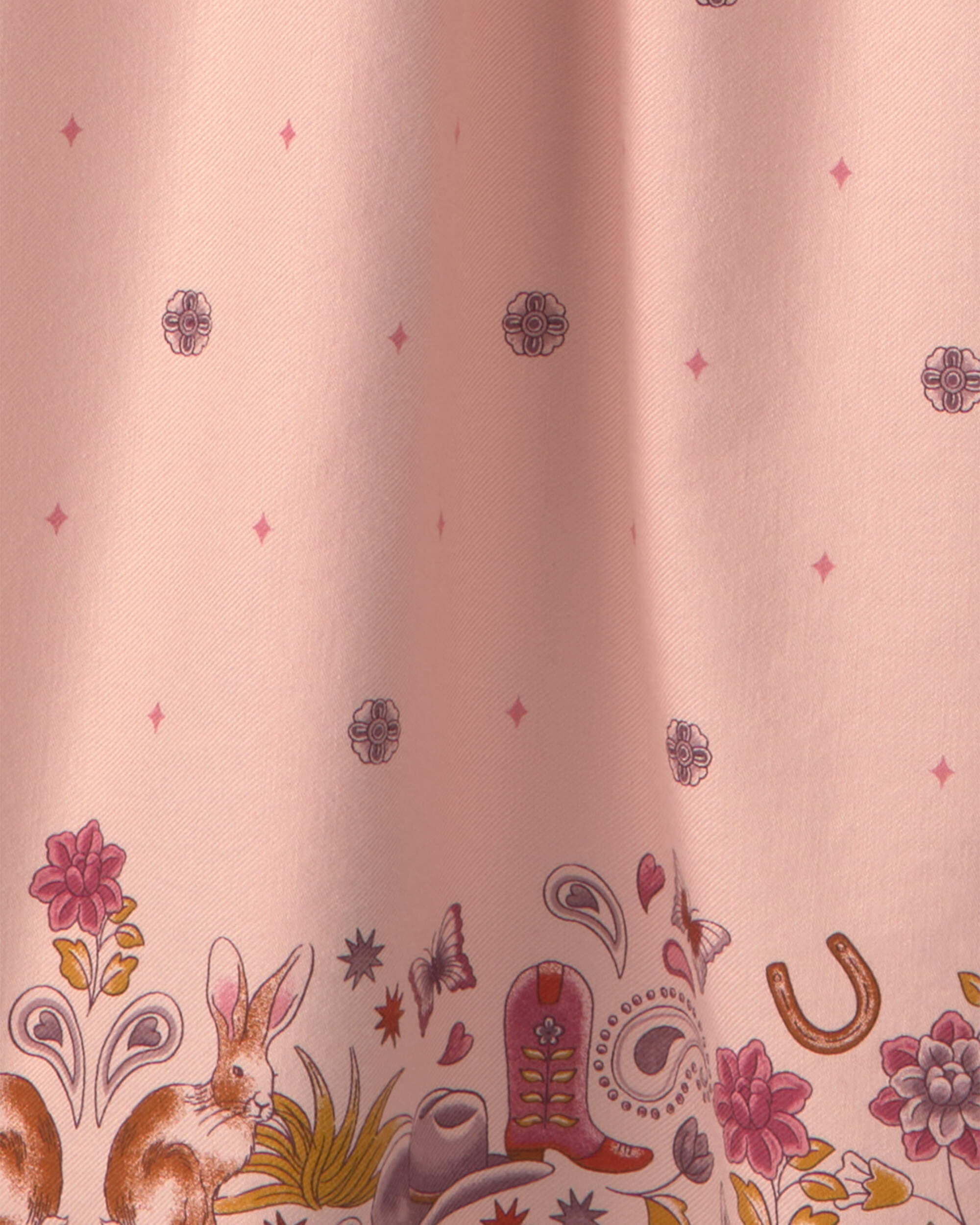 Girls Floral Twill Long-Sleeve Dress - Pink - Image 4