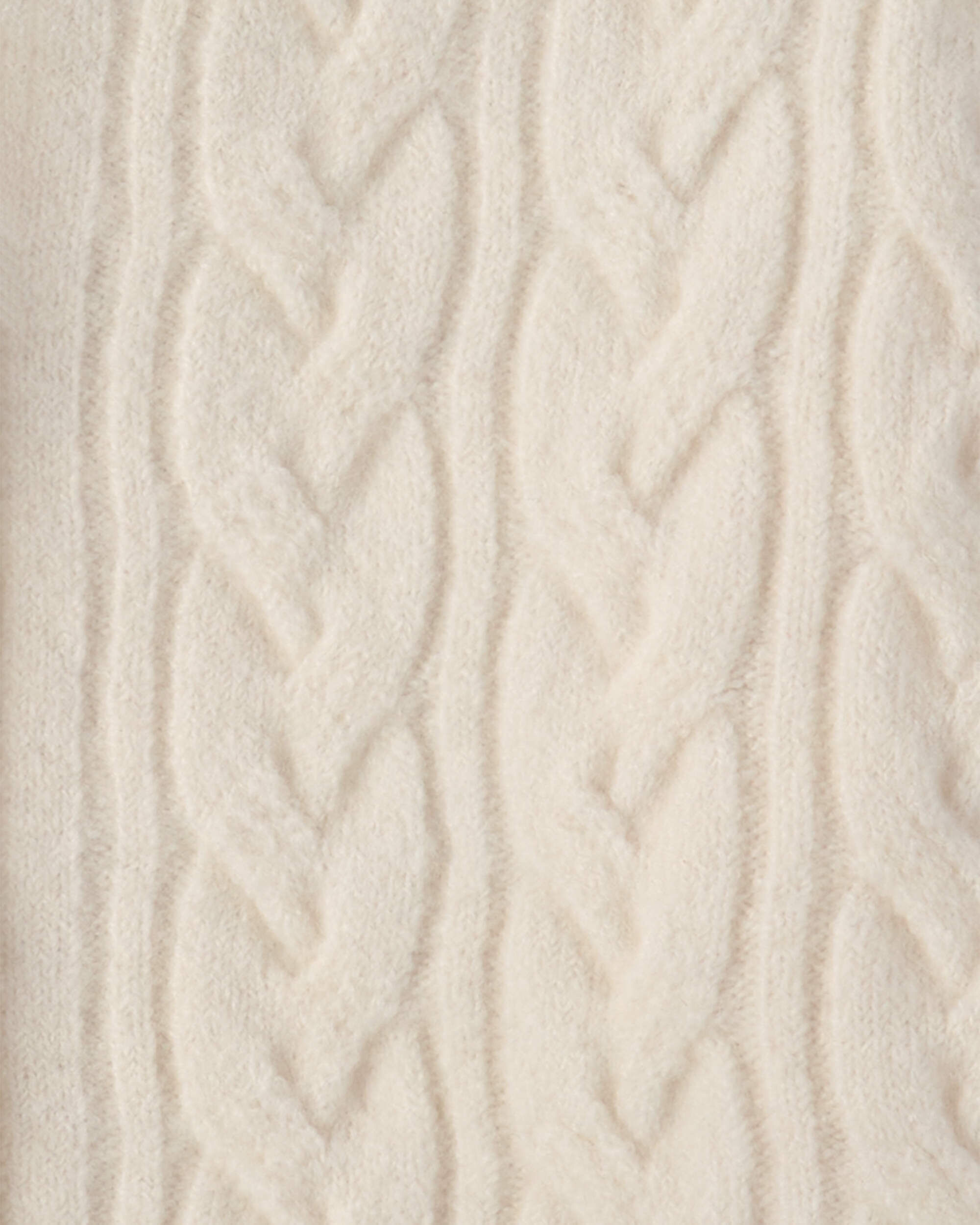 Girls Cable Knit Cardigan Sweater - Cream - Image 3
