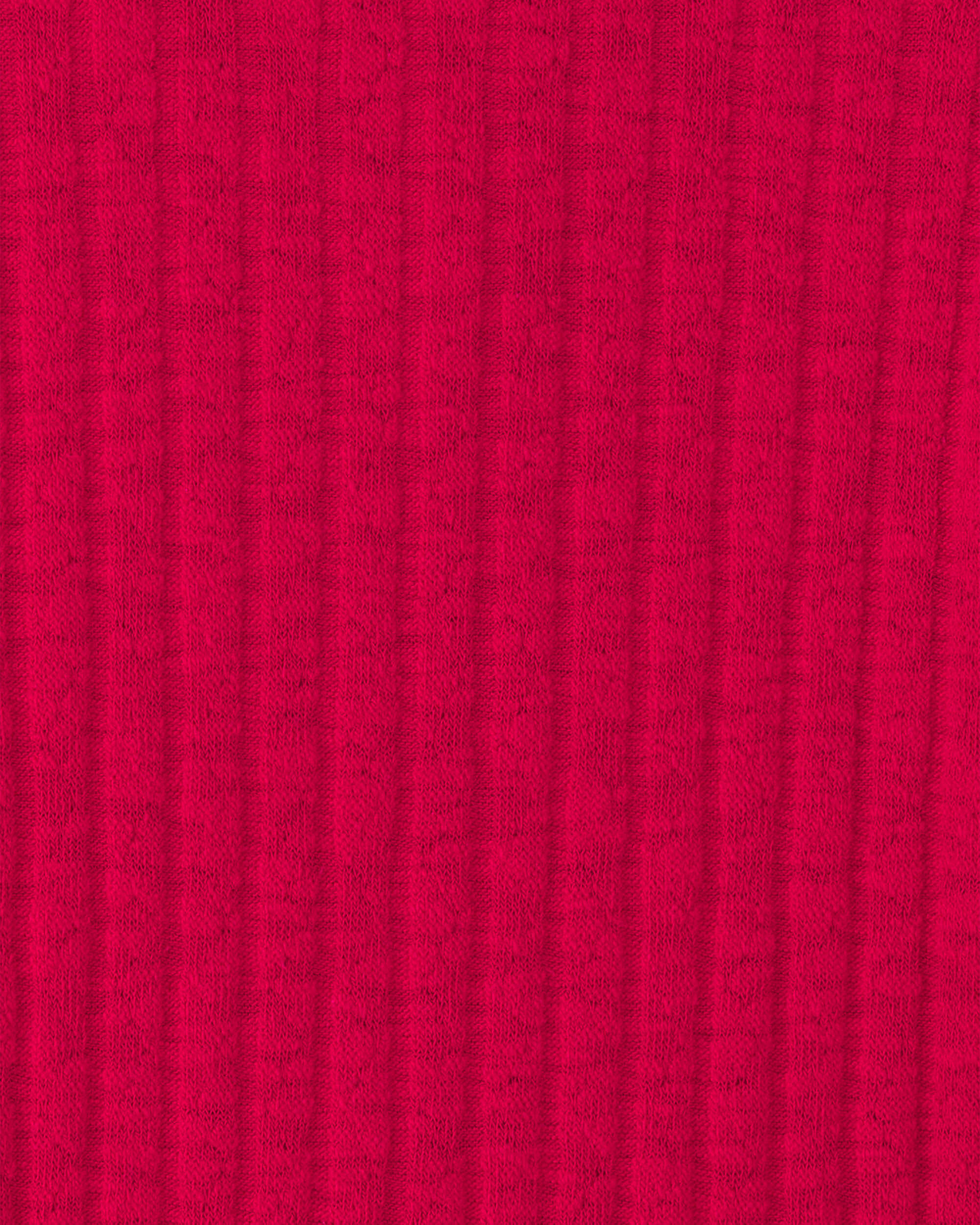Girls Long-Sleeve Mock Neck Top - Red - Image 3
