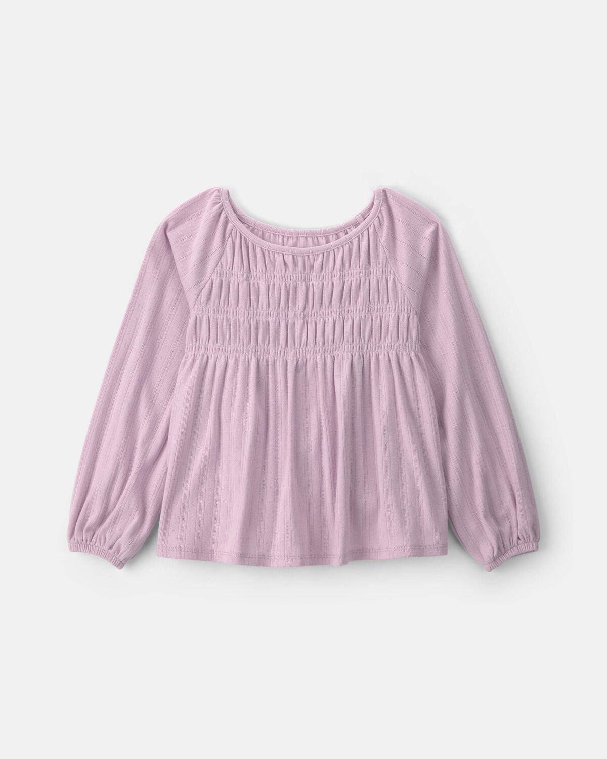 Girls Long-Sleeve Peplum Top - Purple