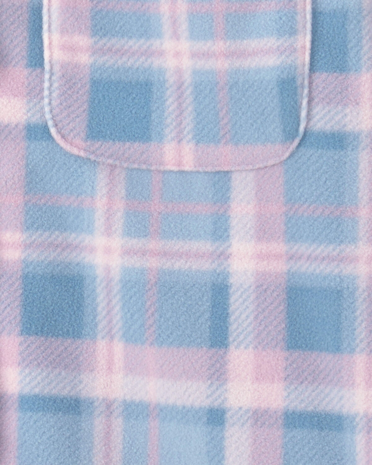 Girls Plaid Fleece Jacket - Blue - Image 2