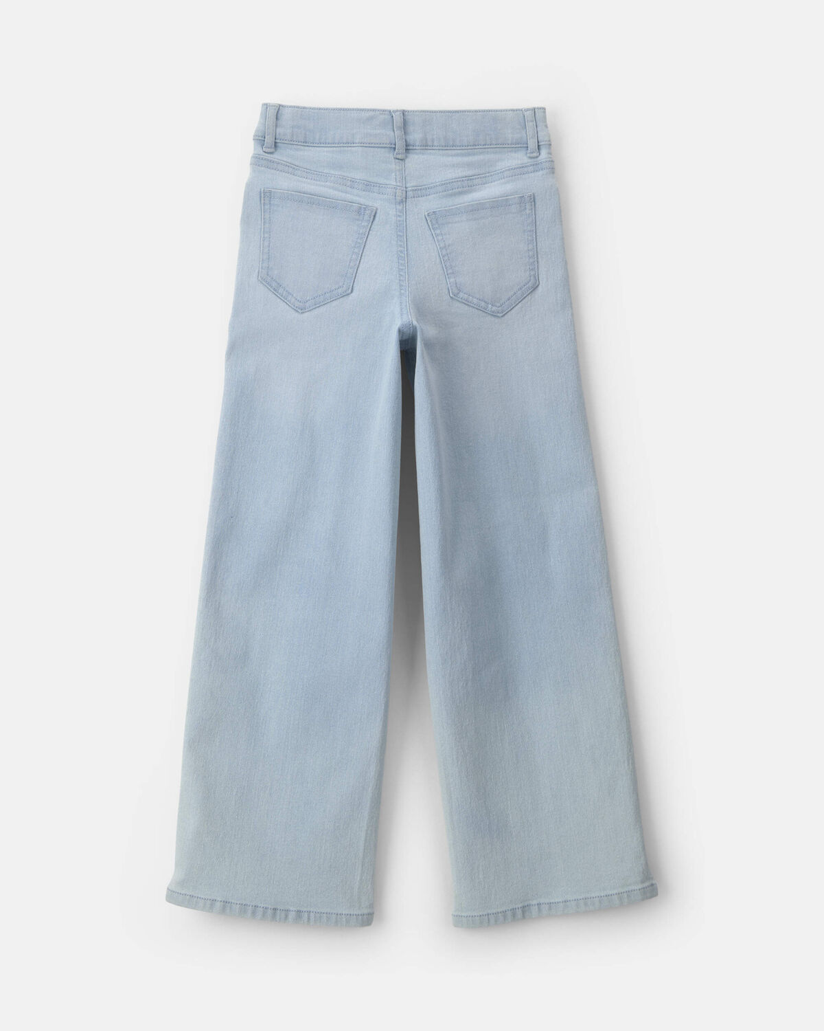Girls Denim Wide-Leg Jeans - Light Wash - Image 2