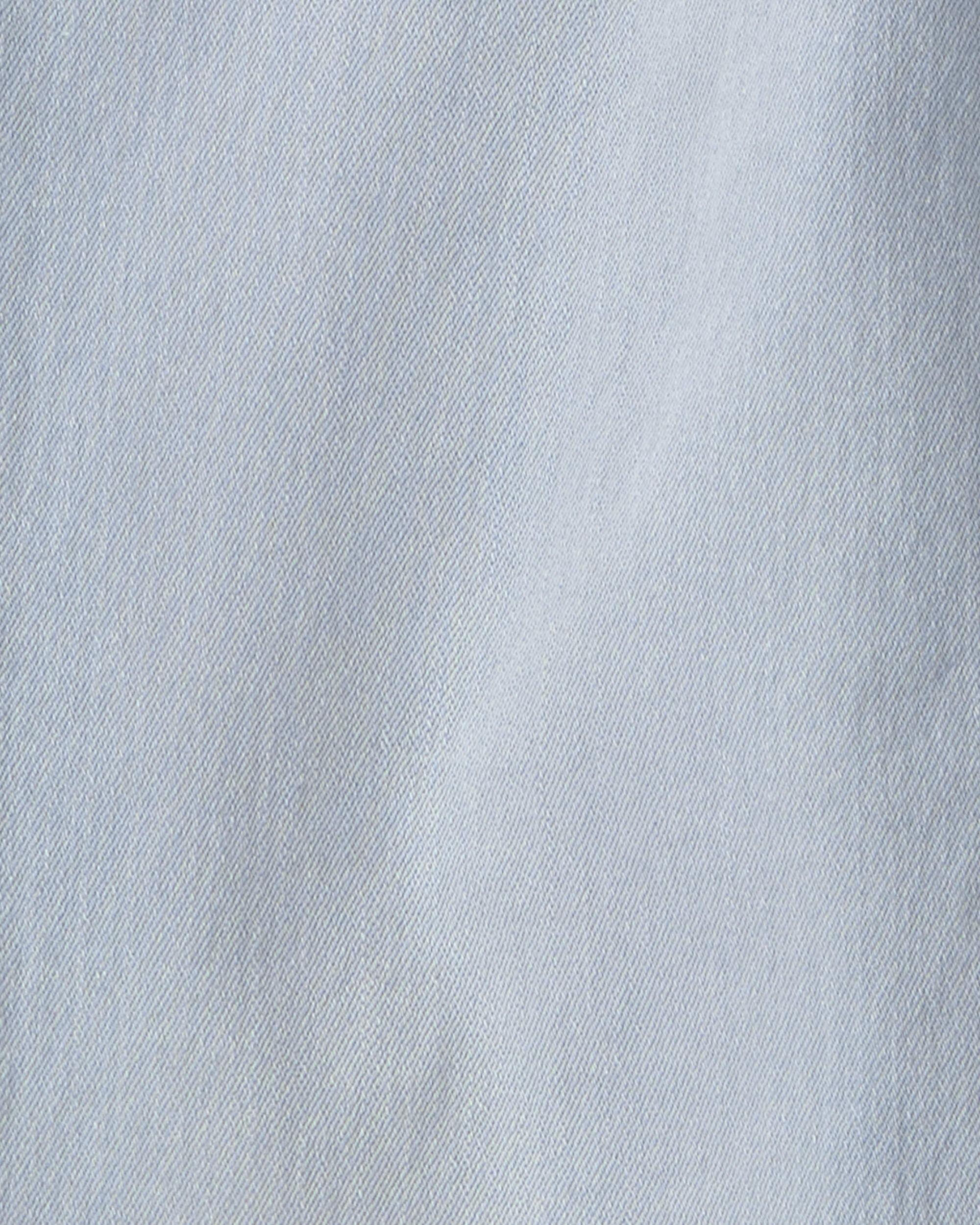 Girls Denim Wide-Leg Jeans - Light Wash - Image 5