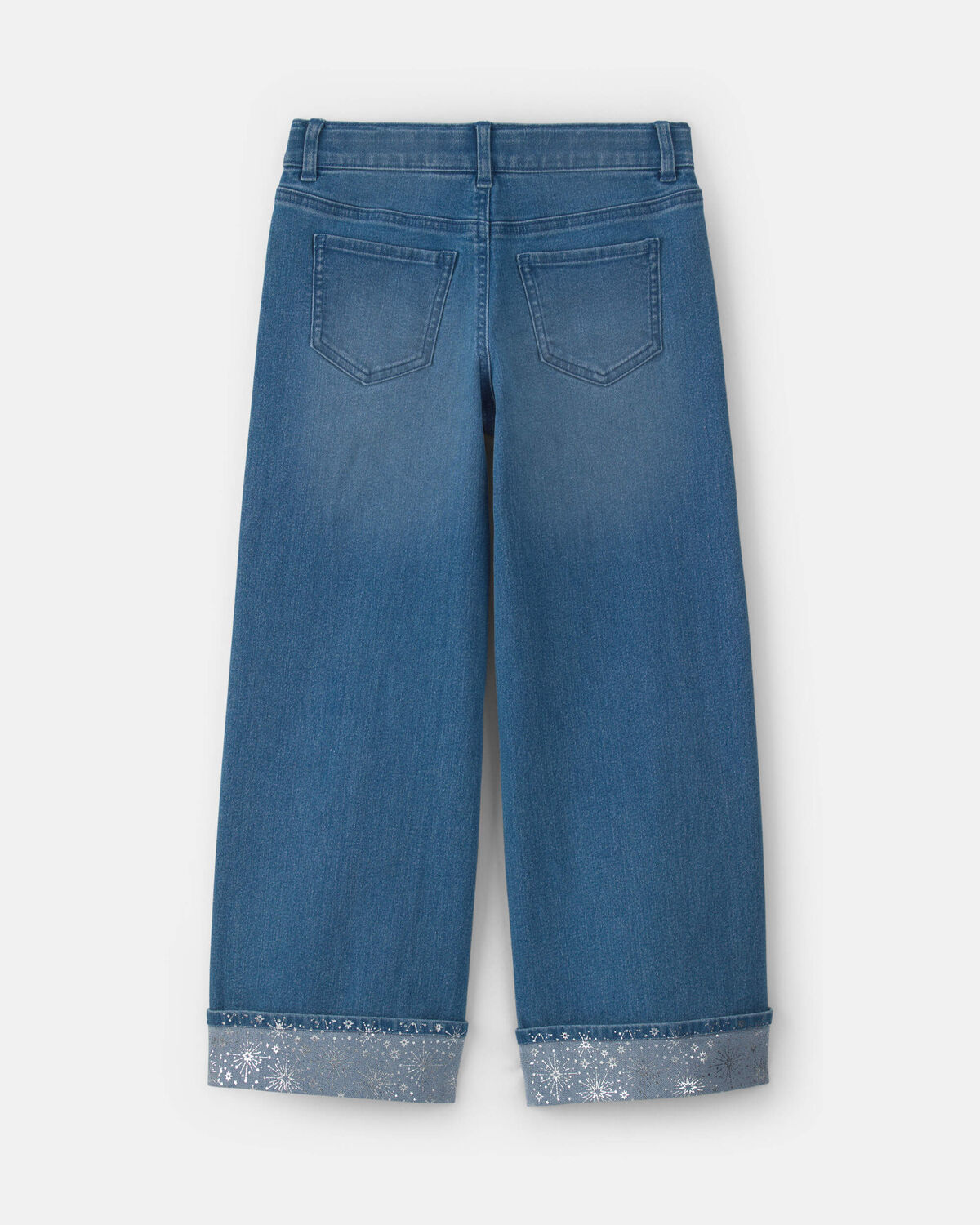 Girls Shine Denim Wide-Leg Jeans - Light Wash - Image 2