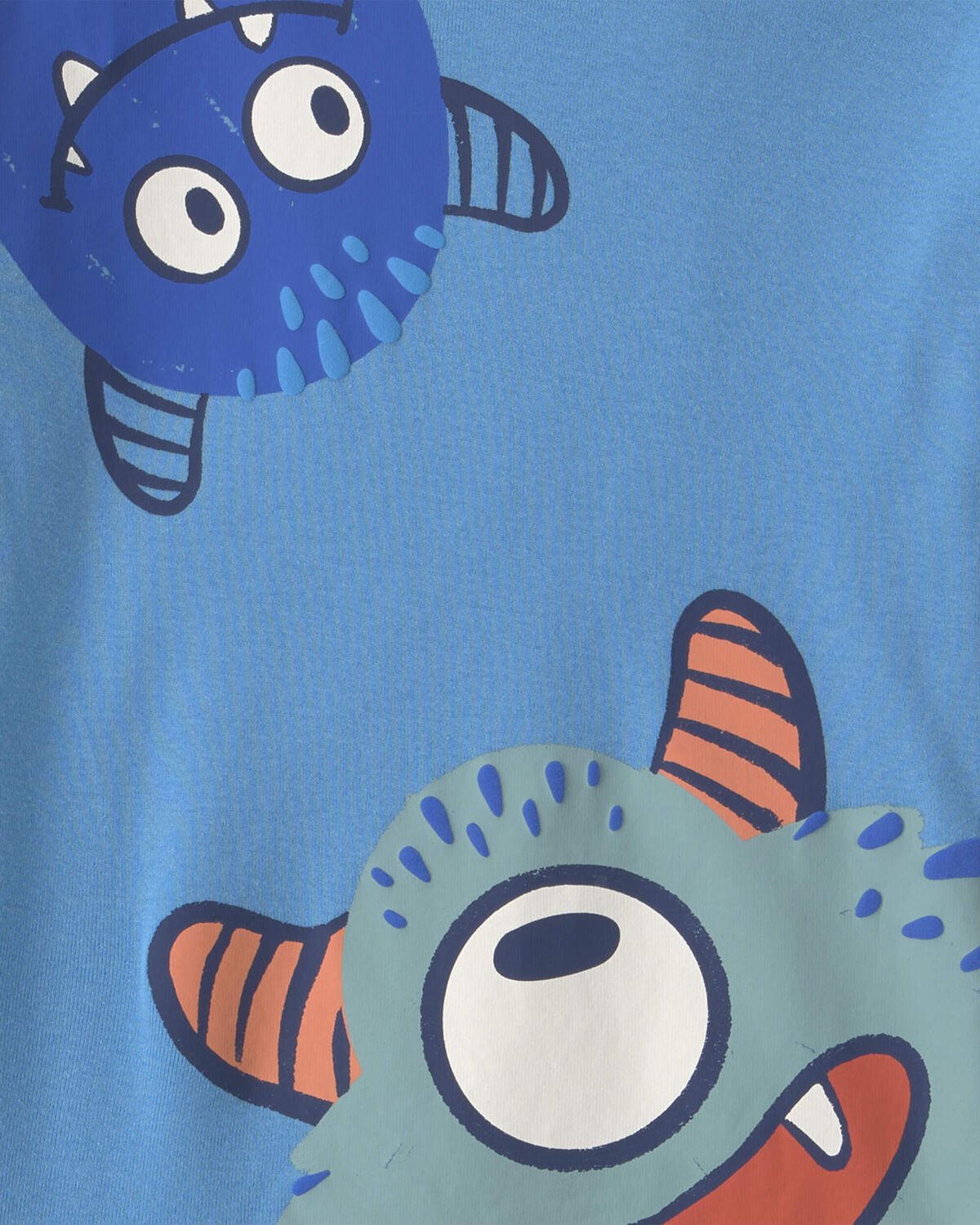 Boys 4-Piece Monster 100% Cotton Snug Fit Pajama Set - Blue - Image 2
