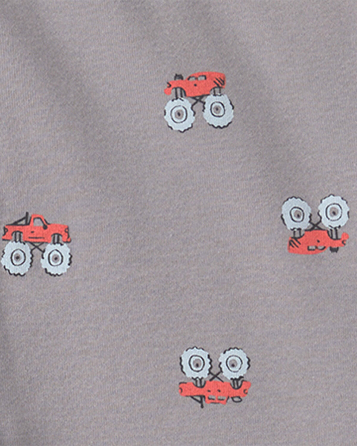 Boys 4-Piece Monster Truck 100% Cotton Snug Fit Pajama Set - Grey - Image 4