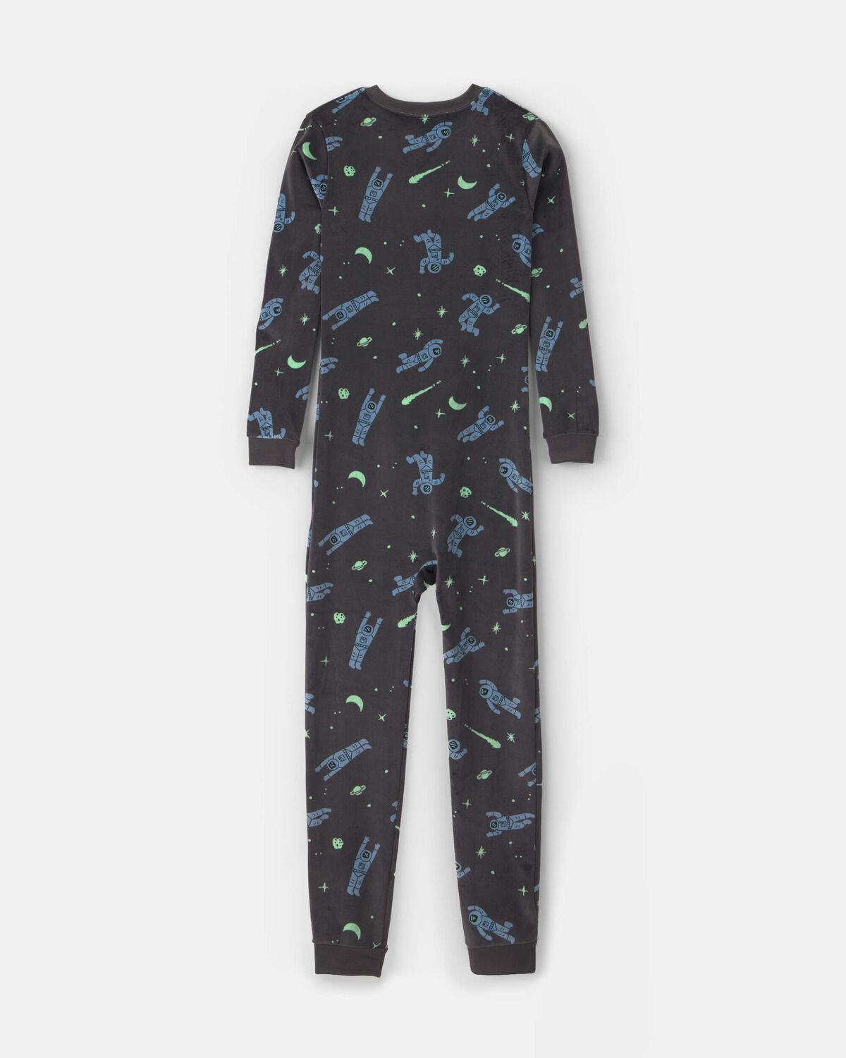 Boys 1-Piece Star Space DreamPlush Snug Fit Pajama - Black - Image 2