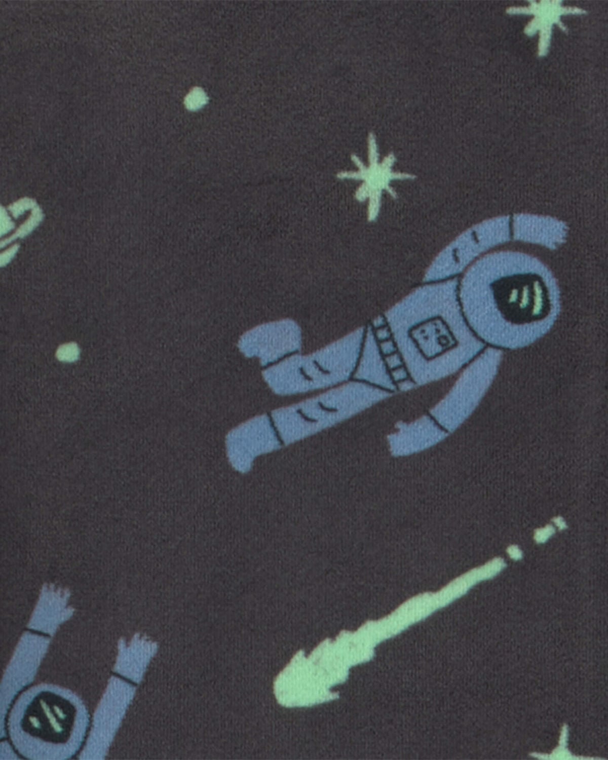 Boys 1-Piece Star Space DreamPlush Snug Fit Pajama - Black - Image 3