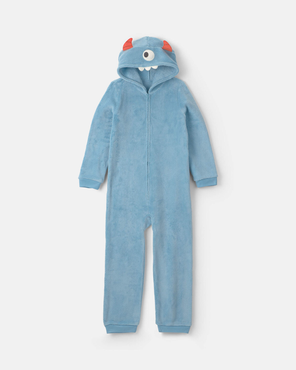 Boys 1-Piece Monster Halloween Fleece Pajama Costume - Blue