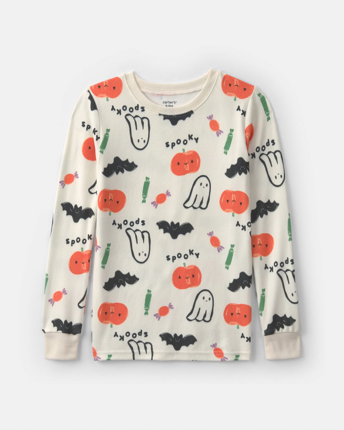 Kids 2-Piece Halloween Snug Fit Pajama Set - Cream - Image 3