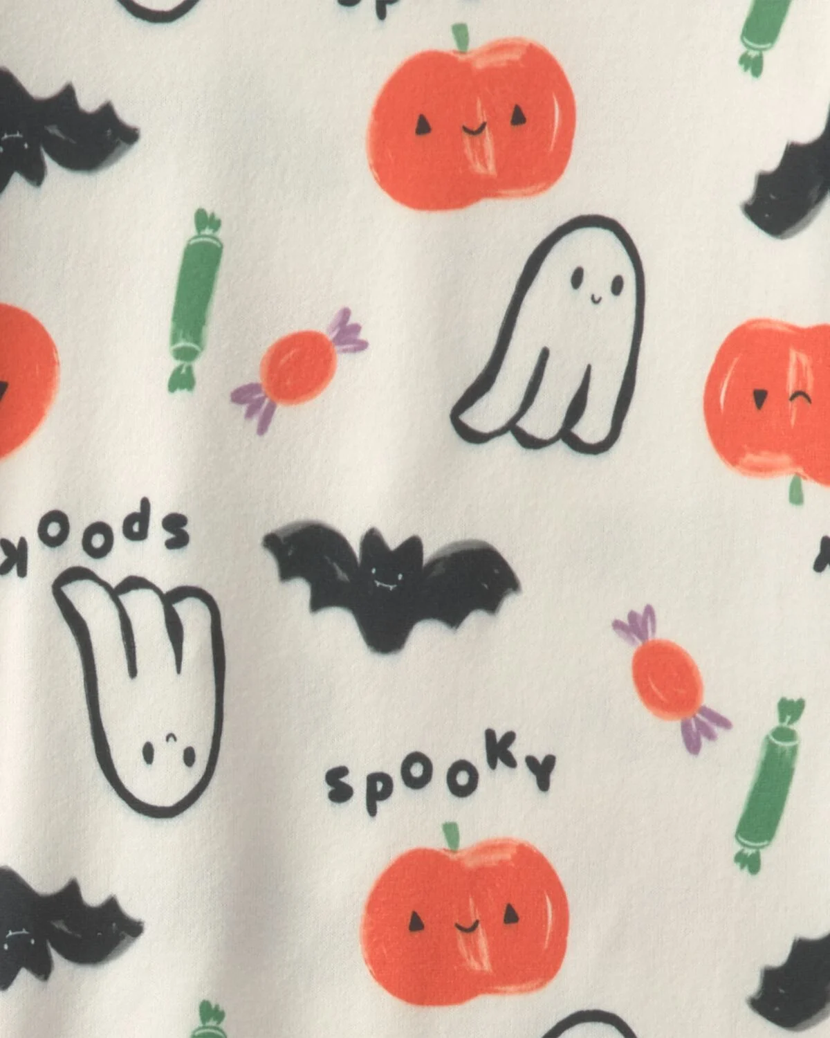 Kids 2-Piece Halloween Snug Fit Pajama Set - Cream - Image 4