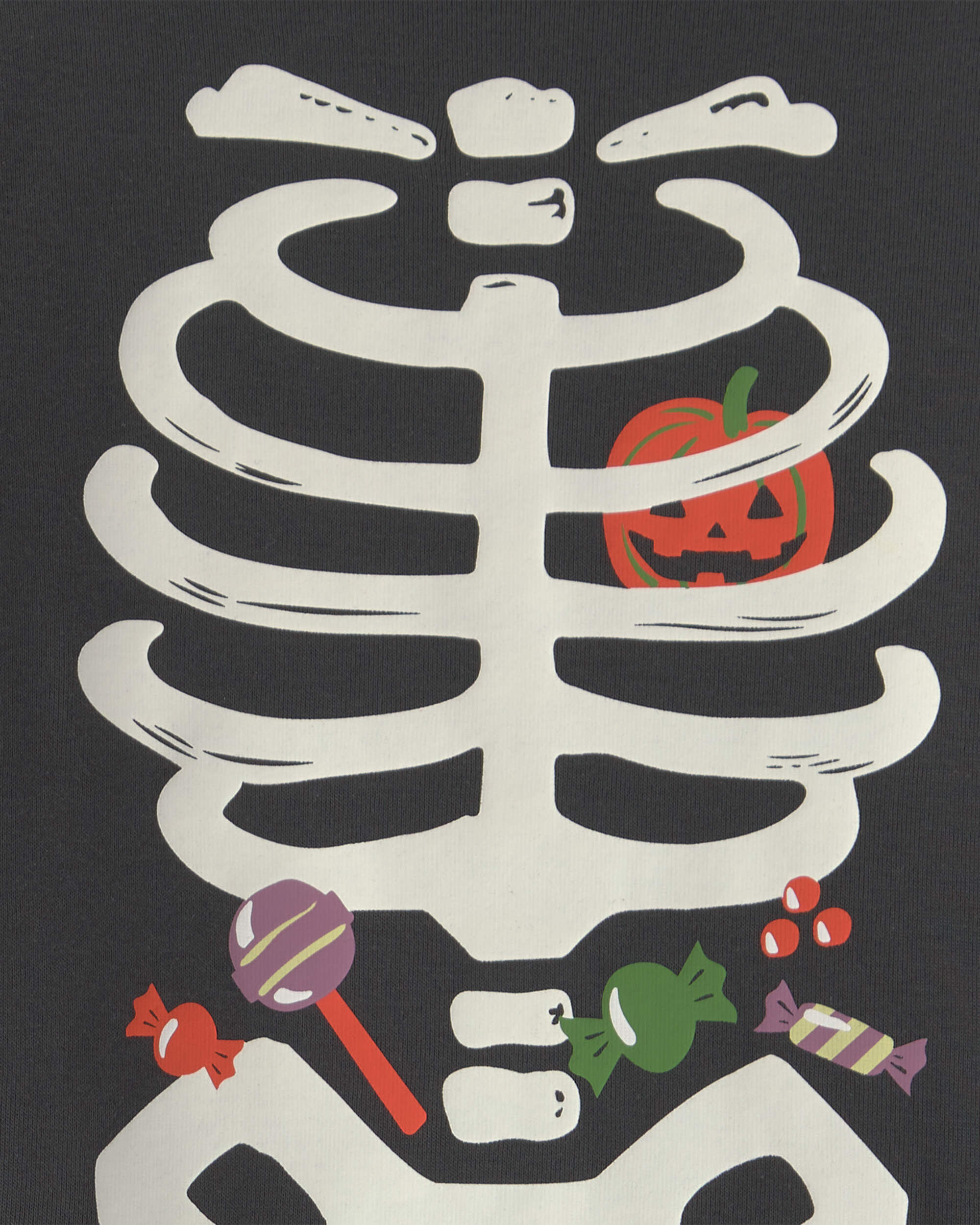 Kids 2-Piece Halloween Glow in the Dark Skeleton 100% Cotton Snug Fit Pajama Set - Charcoal - Image 5
