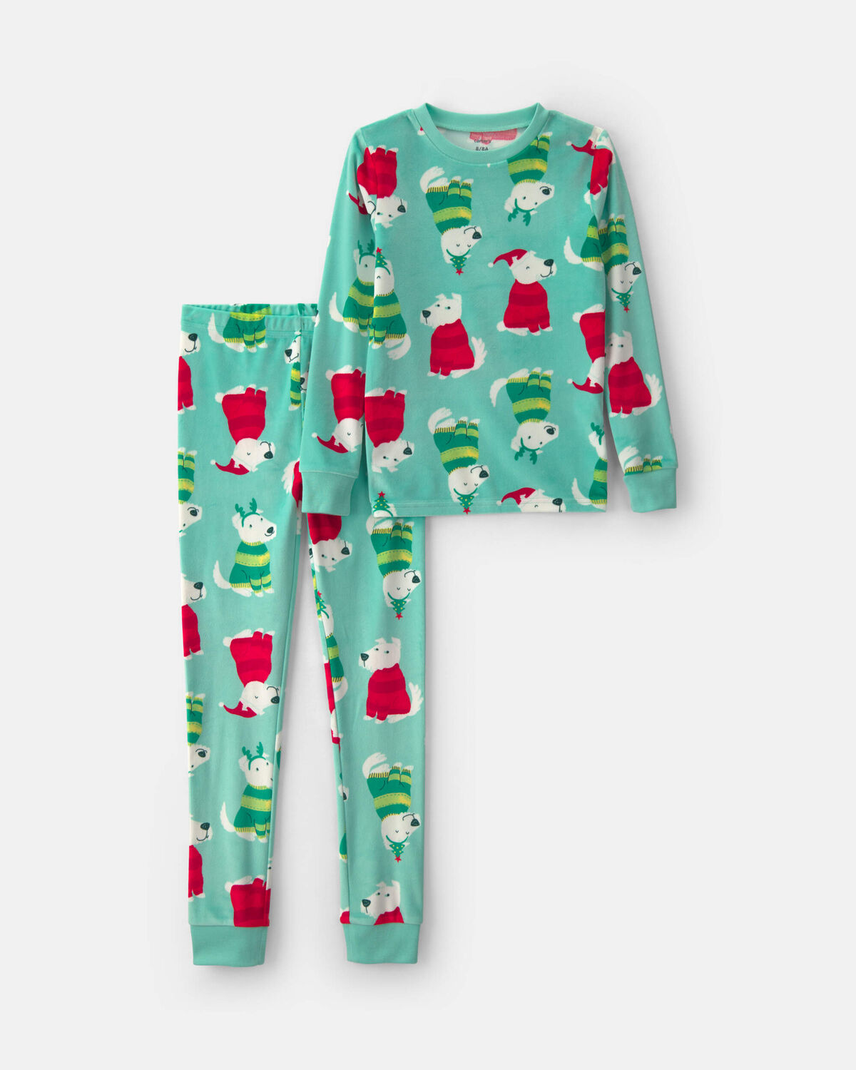 Kids 2-Piece Christmas DreamPlush Snug Fit Pajama Set - Green