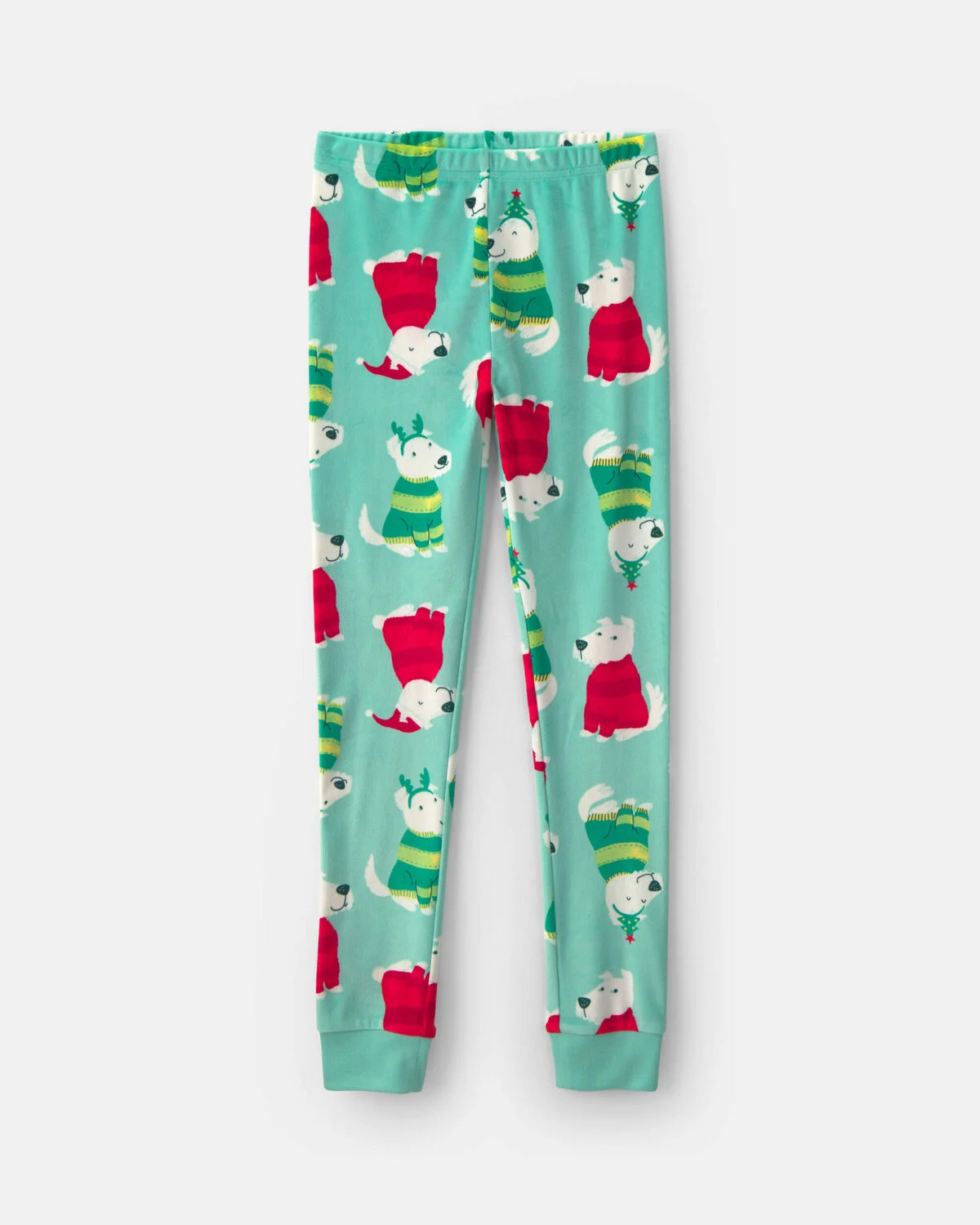 Kids 2-Piece Christmas DreamPlush Snug Fit Pajama Set - Green - Image 2