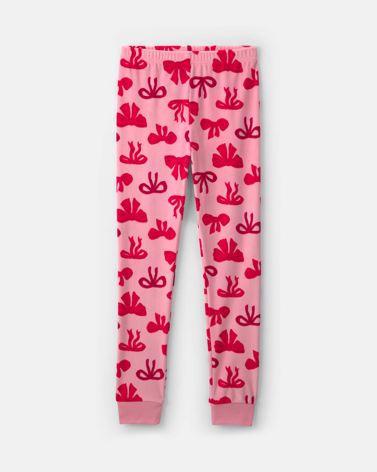 Girls 2-Piece Bows DreamPlush Snug Fit Pajama Set - Pink - Image 2