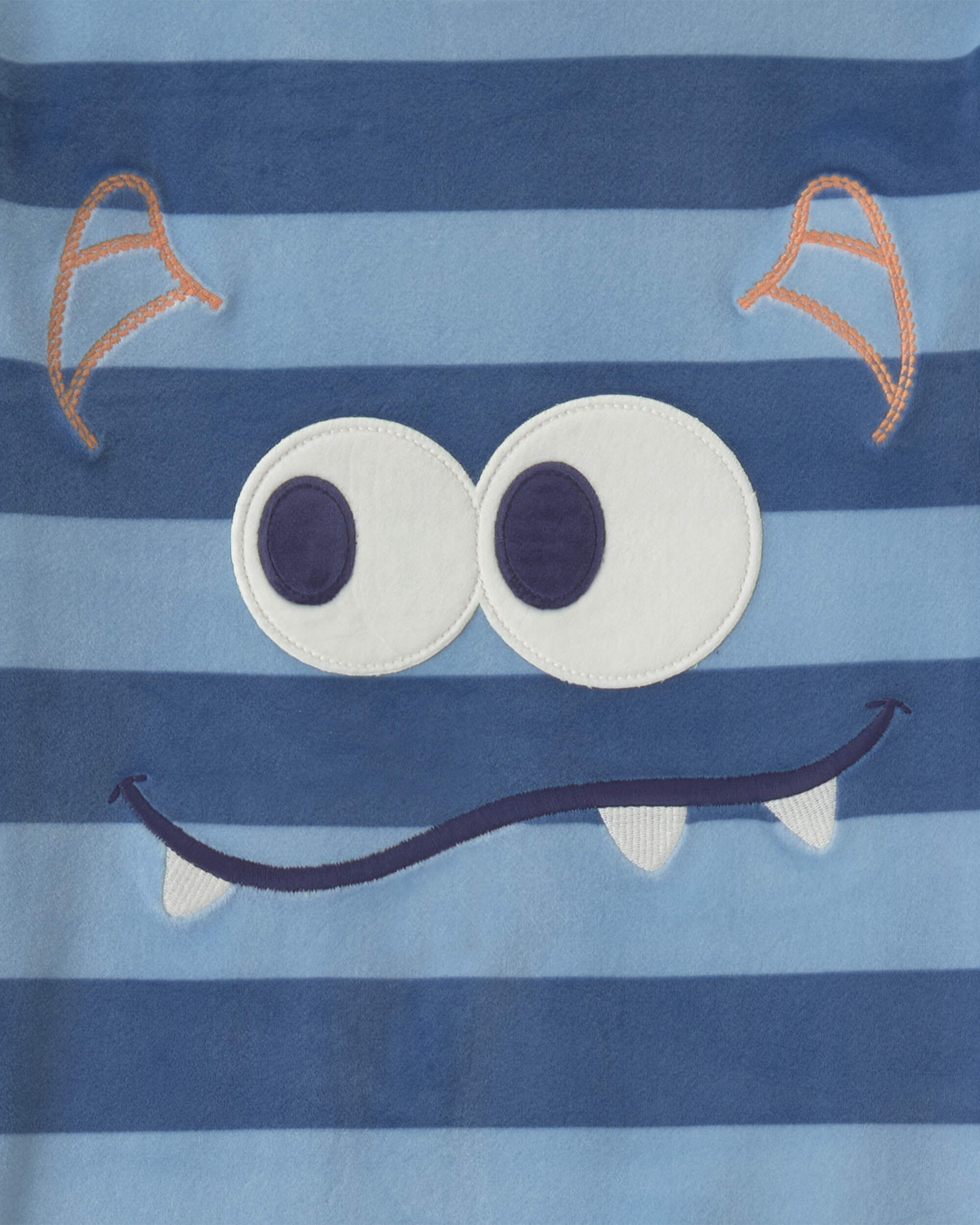 Boys 2-Piece Monster Striped DreamPlush Snug Fit Pajama Set - Blue - Image 4