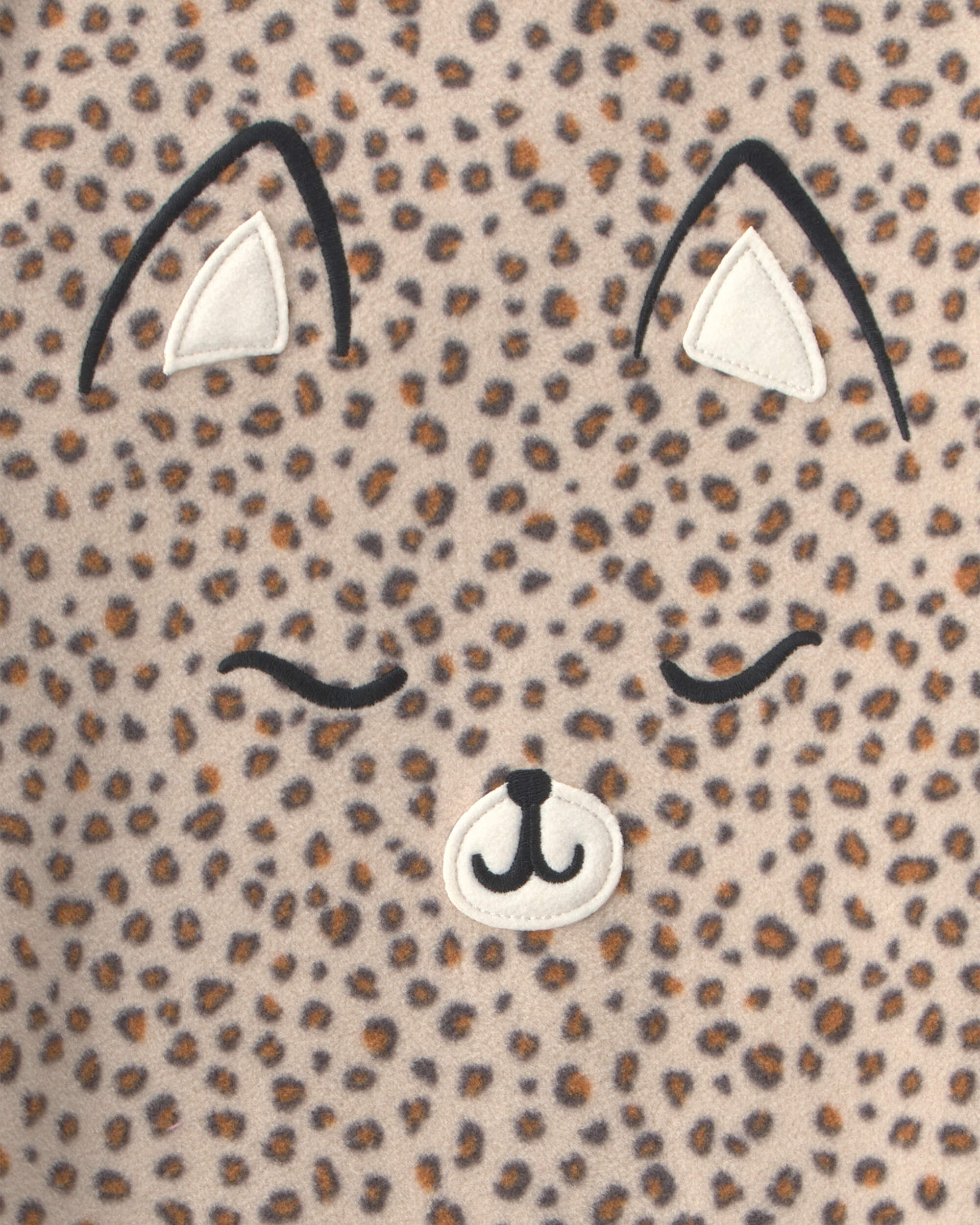 Girls Leopard Fleece Loose Fit Night Gown - Brown - Image 3