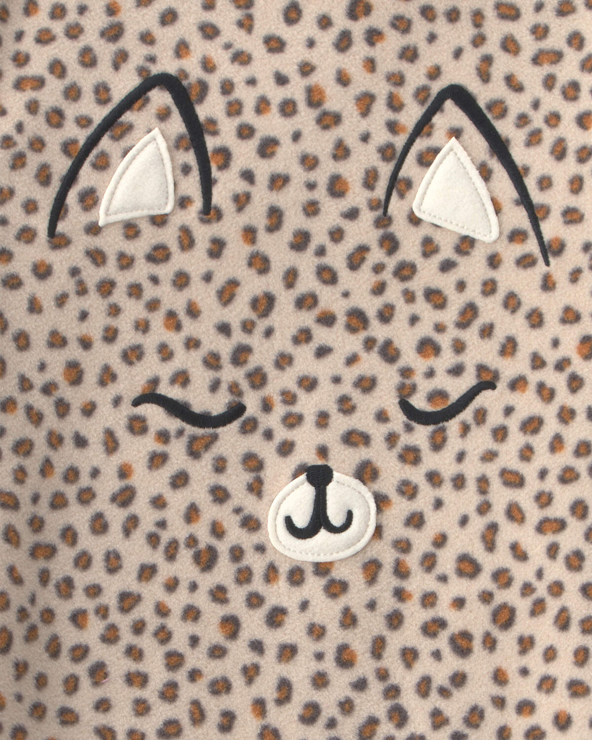 Girls Leopard Fleece Loose Fit Night Gown - Brown - Image 2