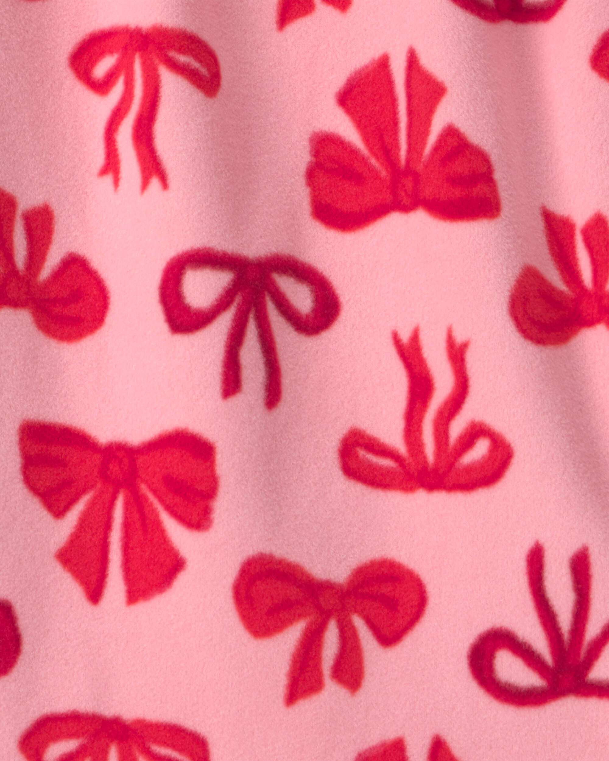 Girls Bows Fleece Loose Fit Night Gown - Pink - Image 3